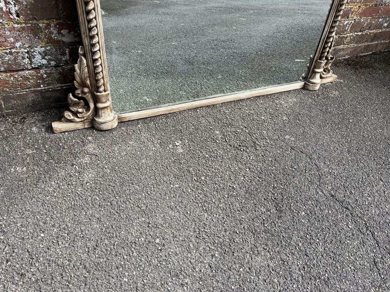 A Fabulous Large Antique English 19th C Painted Overmantle Mirror. photo Home Decor