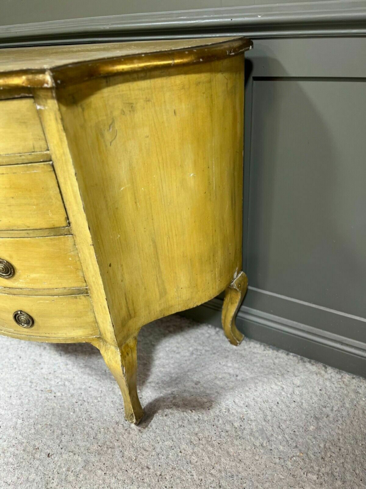 Antique Painted Chest Of Drawers Italian Origin Gilded Banding Late 1890’s photo furniture