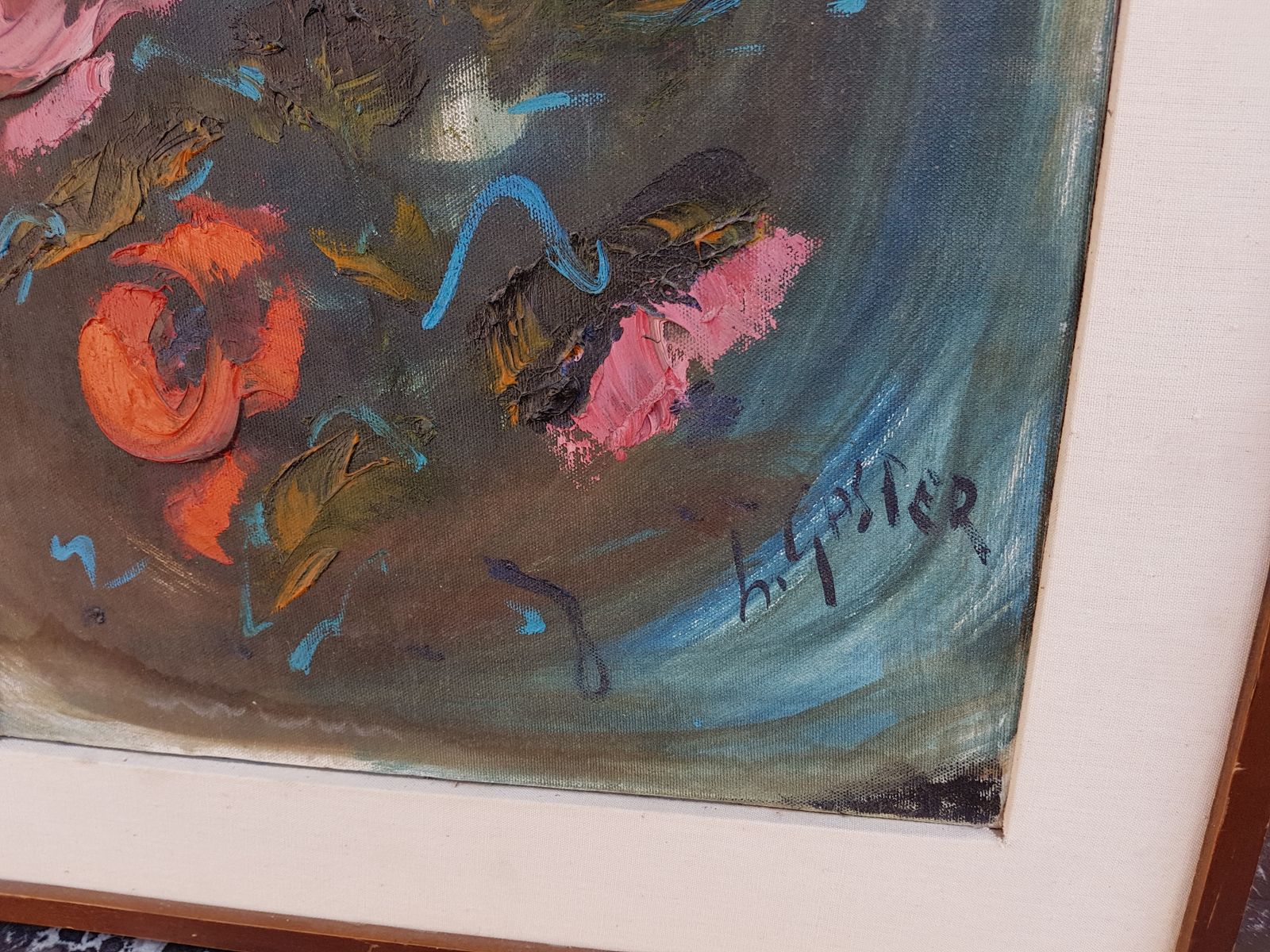 Flower Bouquet   Oil On Canvas Painting photo furniture