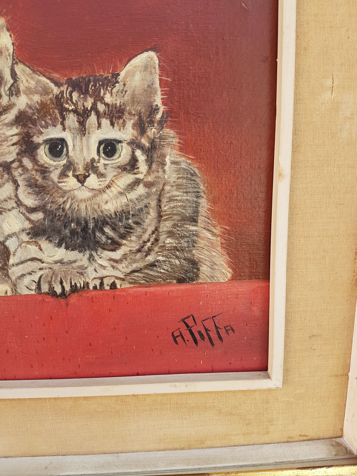 A. Piffa  Cats Painting   Oil On Canvas photo Art