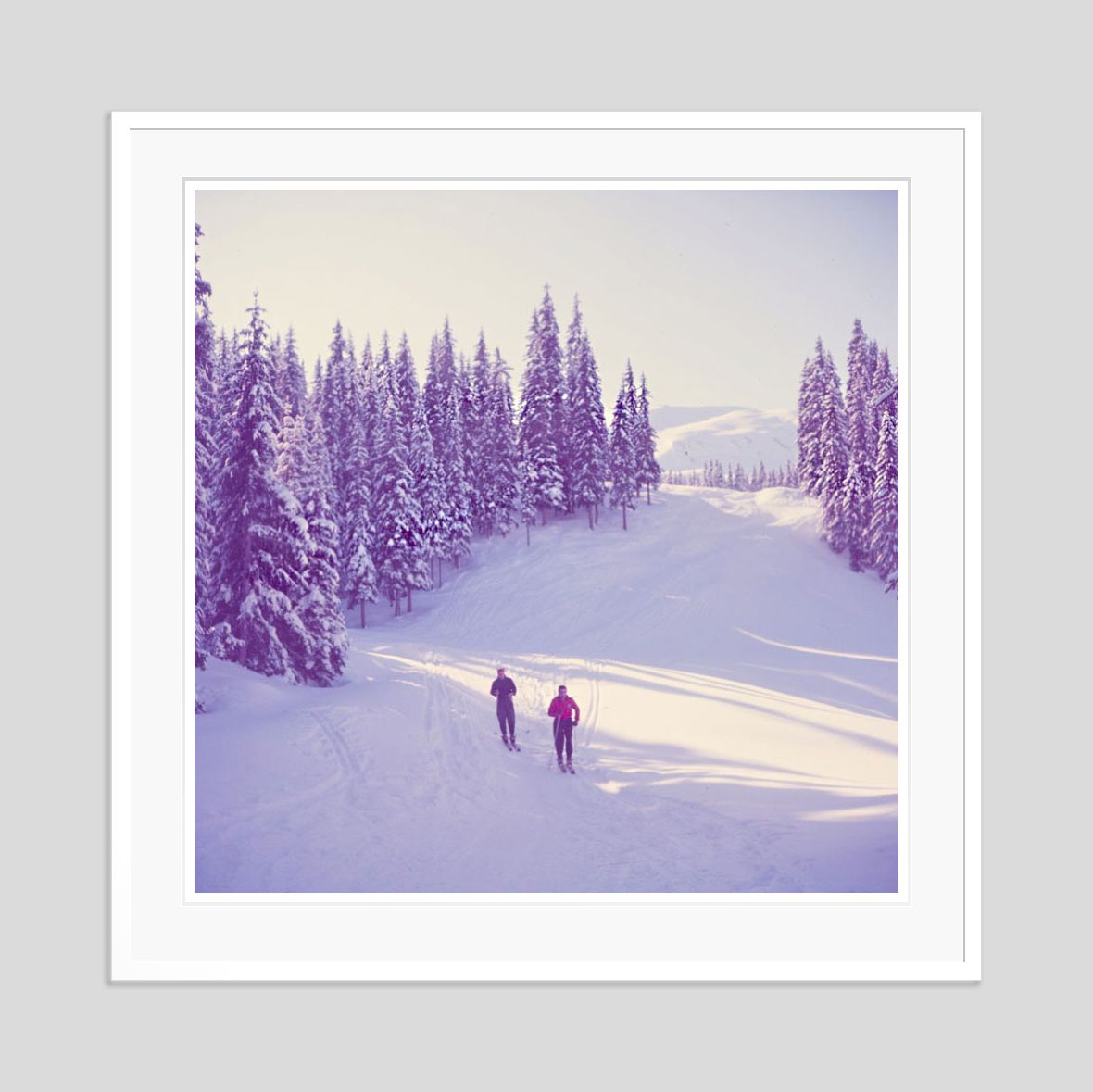 Skiers In The Woods By Toni Frissell Archival Pigment Print Oversize Framed In White