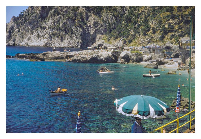 Swimmers In Capri By Toni Frissell Archival Pigment Print Oversize Framed In Brown photo furniture