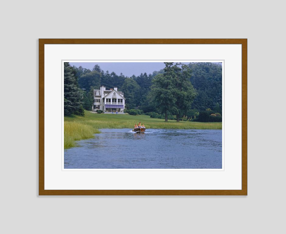 Water Skiing In Acapulco By Toni Frissell Archival Pigment Print Framed In Brown