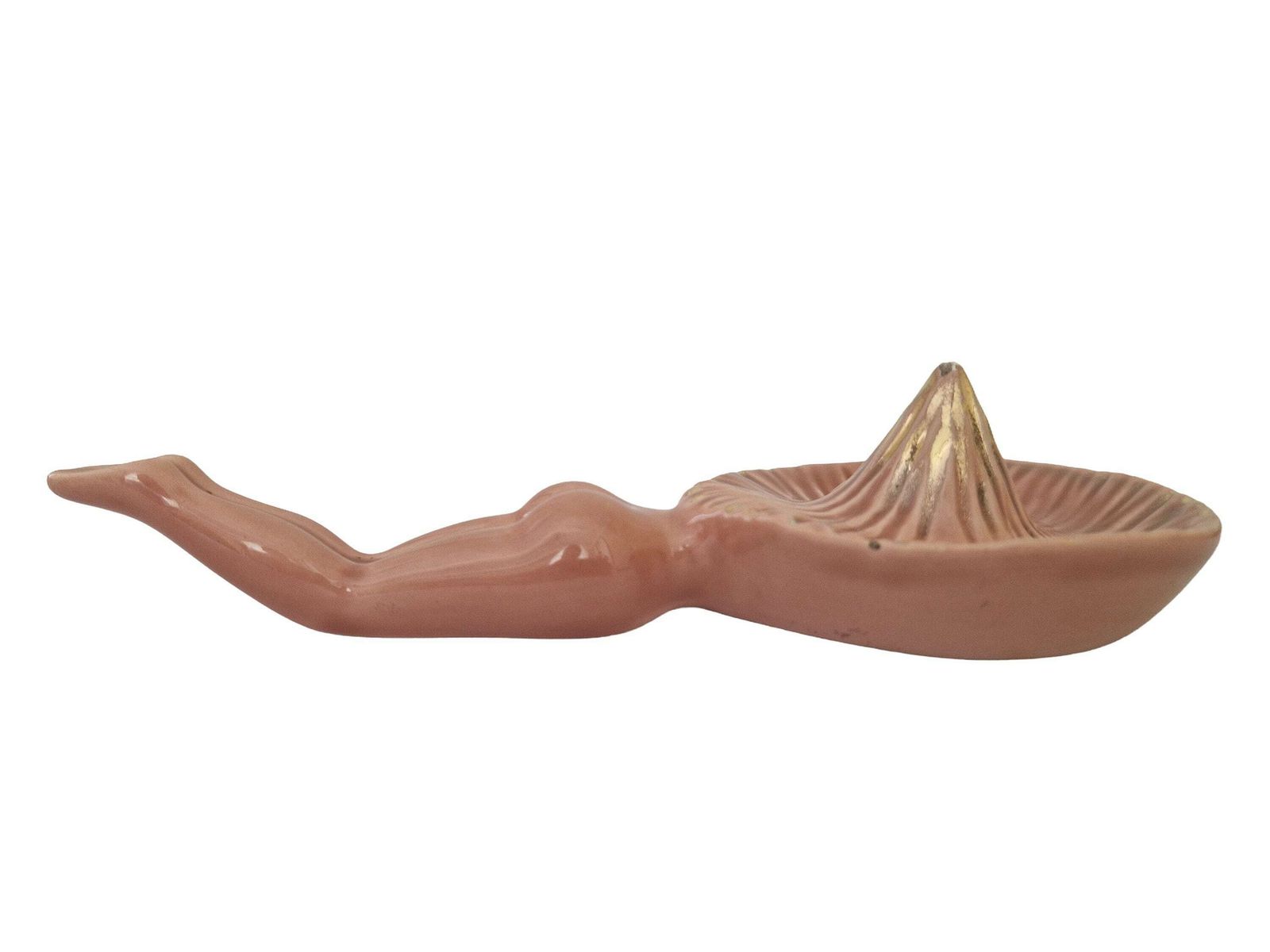 Mid Century Ceramic Pinup Lemon Juicer, Naked Lady In Sombrero Hat Wall Hanging Figurine photo furniture
