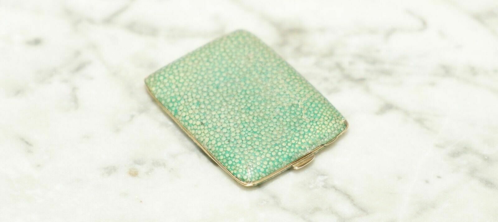 Lovely Antique Victorian Shagreen Shark Skin Vesta Case For Small Matches Etc