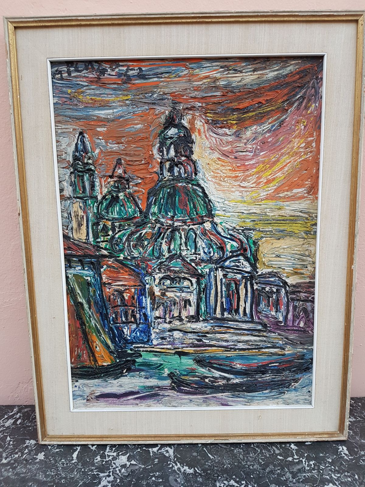 Beautiful Church Painting, 1960s photo vinterior