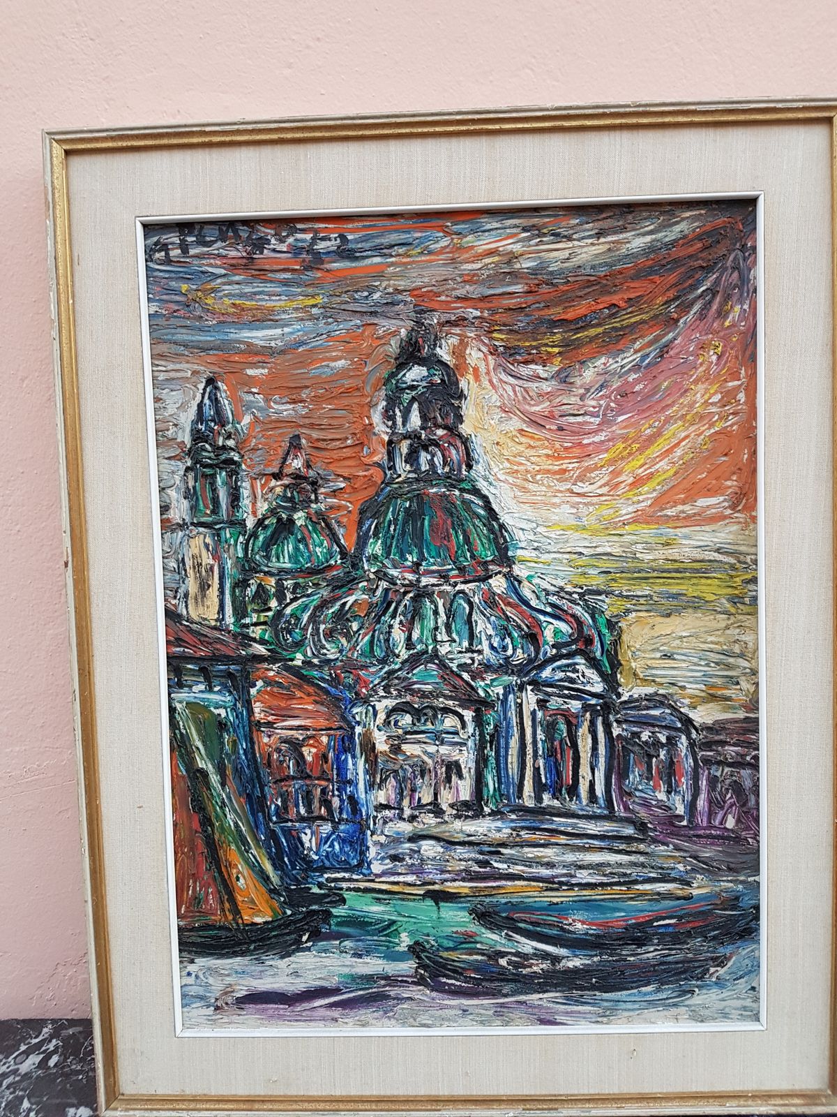 Beautiful Church Painting, 1960s photo buy