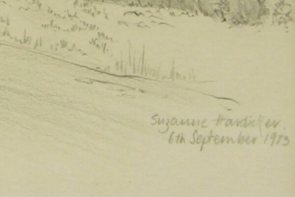 Pencil Sketch By Suzanne Hardicker. Titled "Pakenham Mill, Ixworth, Suffolk" photo for sale