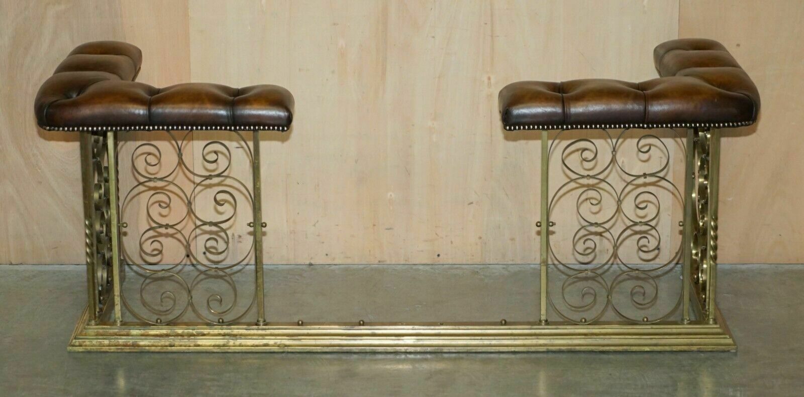 Antique Luxury Fully Restored Club Fender With Brown Leather Chesterfield Seats photo for sale