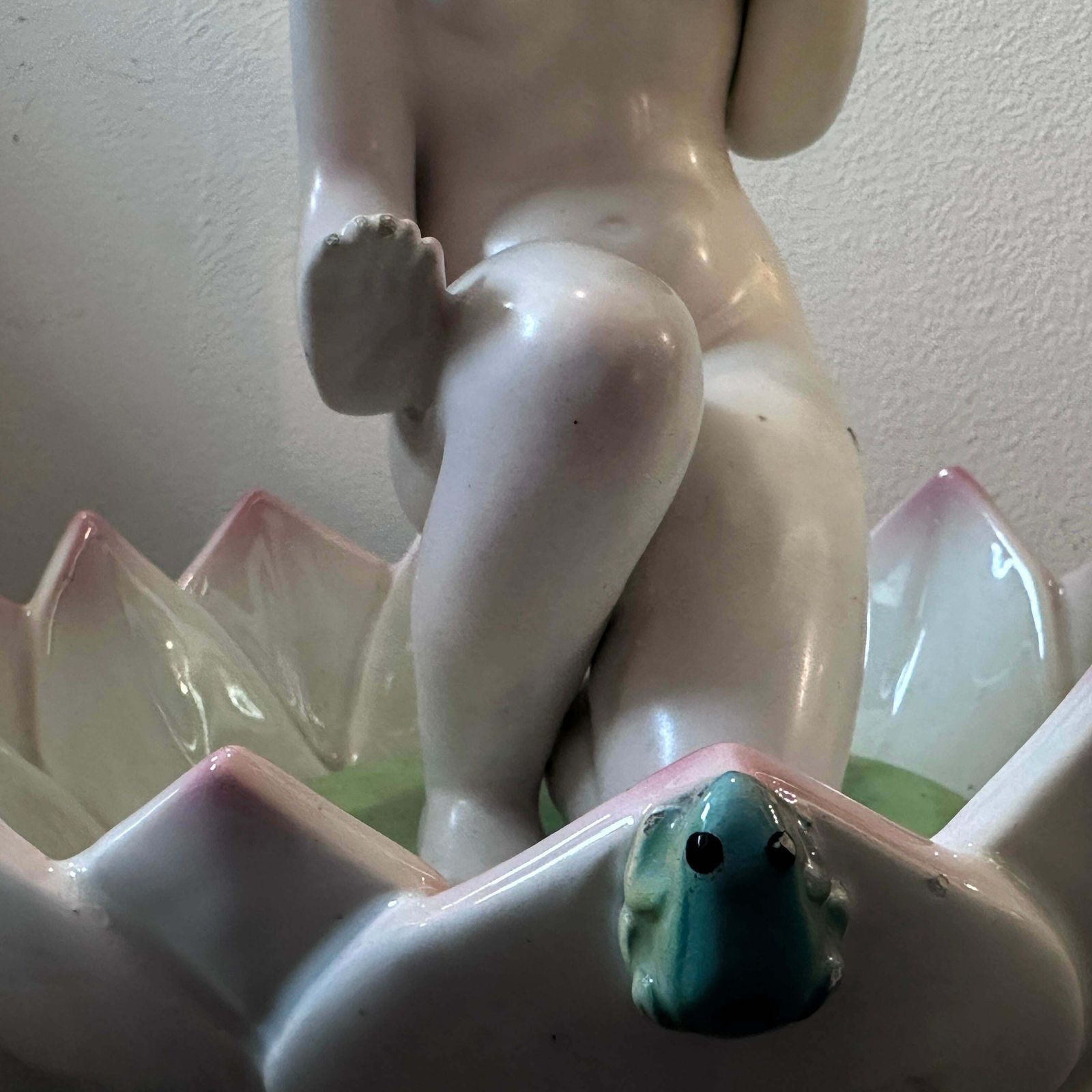 1940s Art Deco Porcelain Figure Of A Woman On A Flower By Giovanni Ronzan photo Home Decor