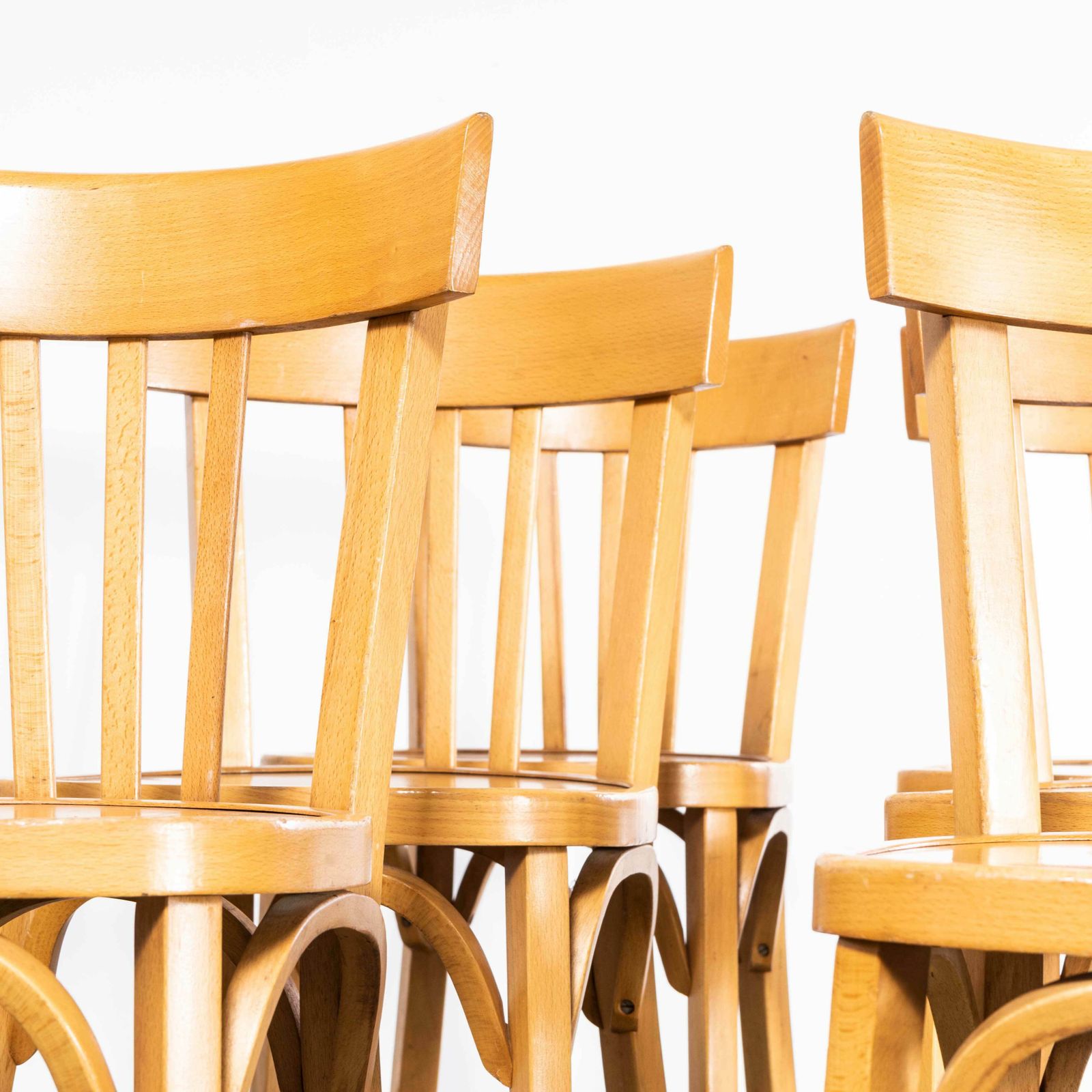1950’s Baumann Bentwood Tri Back Dining Chair – Bleached – Set Of Six photo furniture
