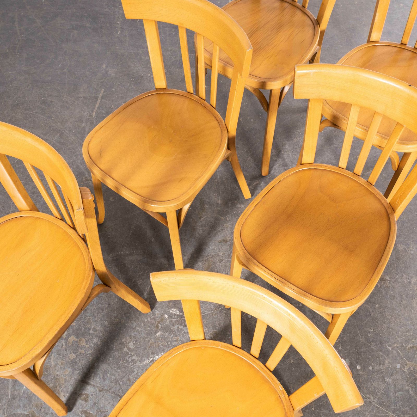 1950’s Baumann Bentwood Tri Back Dining Chair – Bleached – Set Of Six photo Furniture