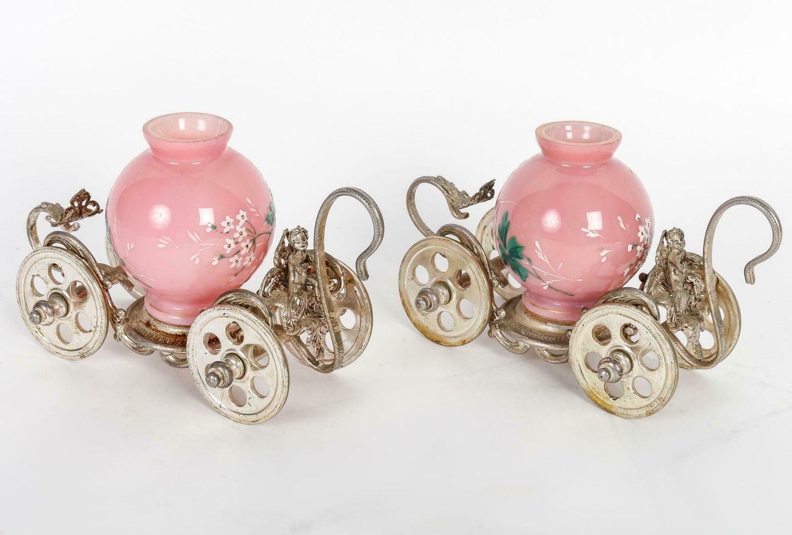 Two Carriages For Bouquets Of Flowers For Table Decoration, 19th Century. photo furniture