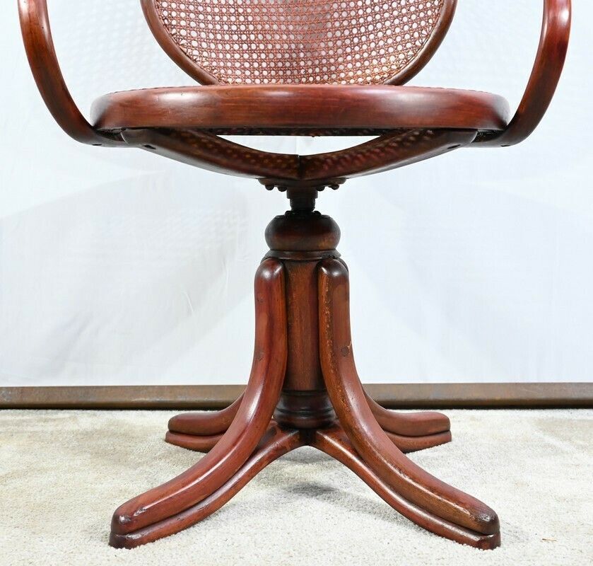 Furniture Office Armchair In Beech, Thonet Spirit   Early 20th Century photo