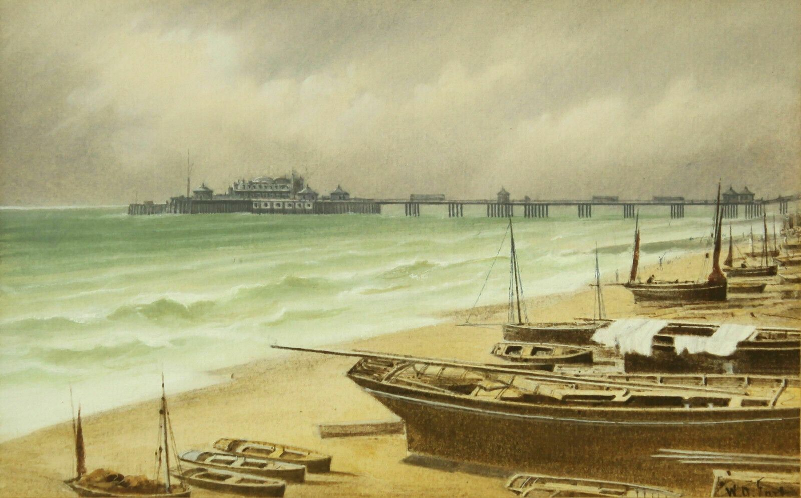 Watercolour By William A Earp. Titled "The West Pier, Brighton" photo furniture