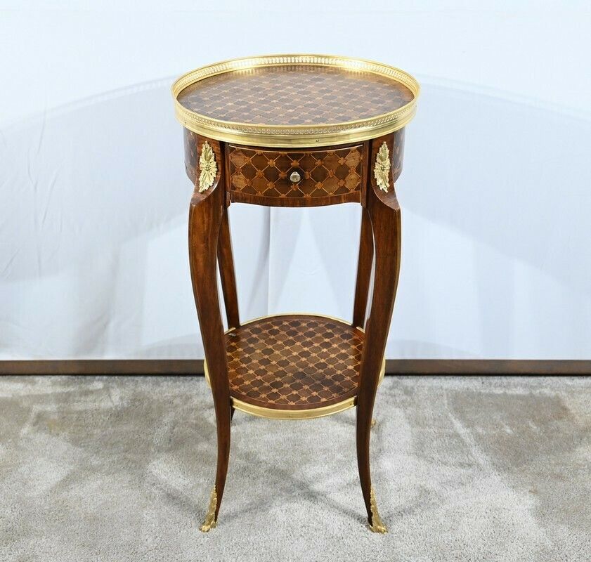 Small Living Room Table In Rosewood And Mahogany, Louis XV/Louis XVI Style, Early 20th Century