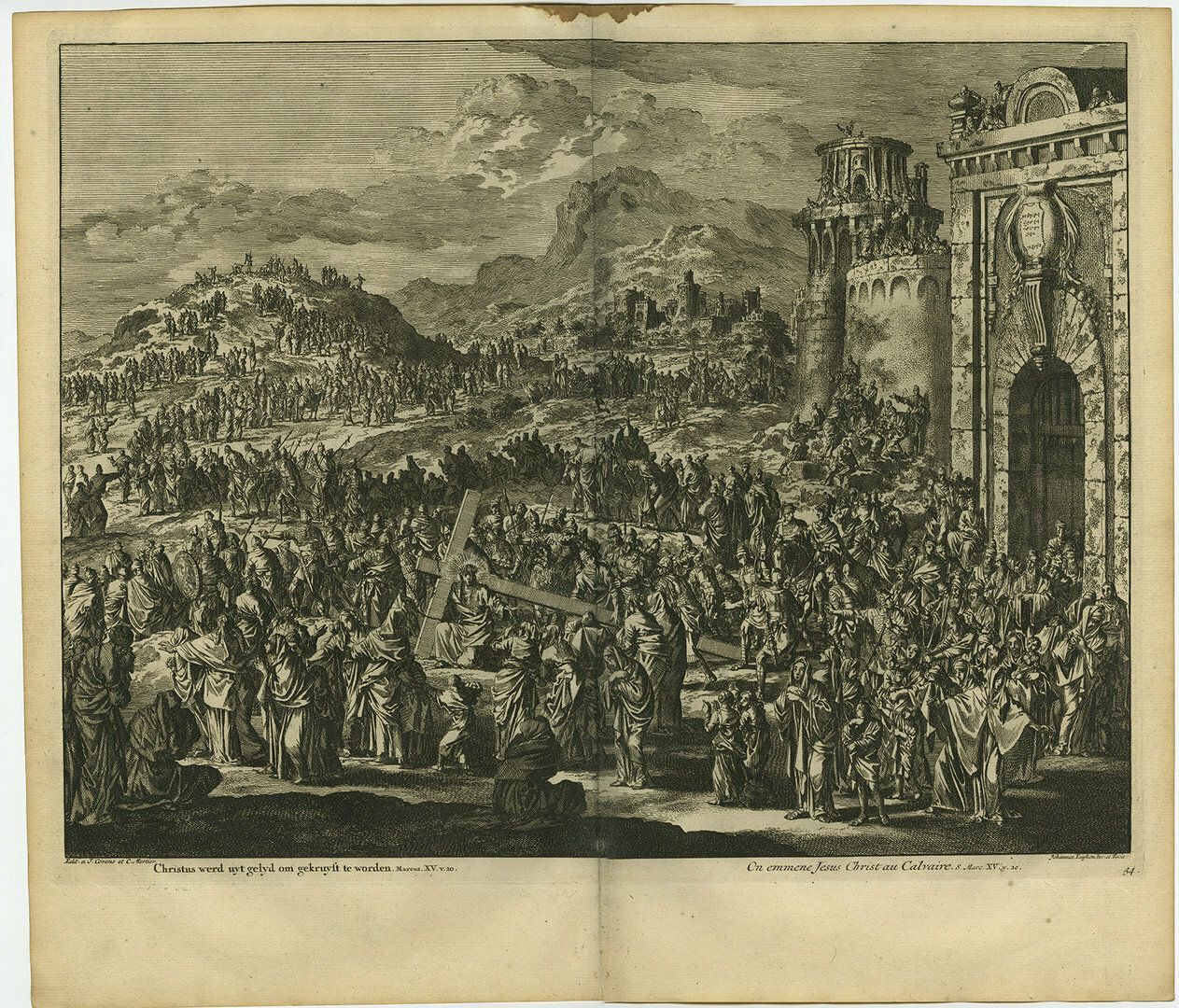 Antique Bible Print Jesus Sentenced To Be Crucified