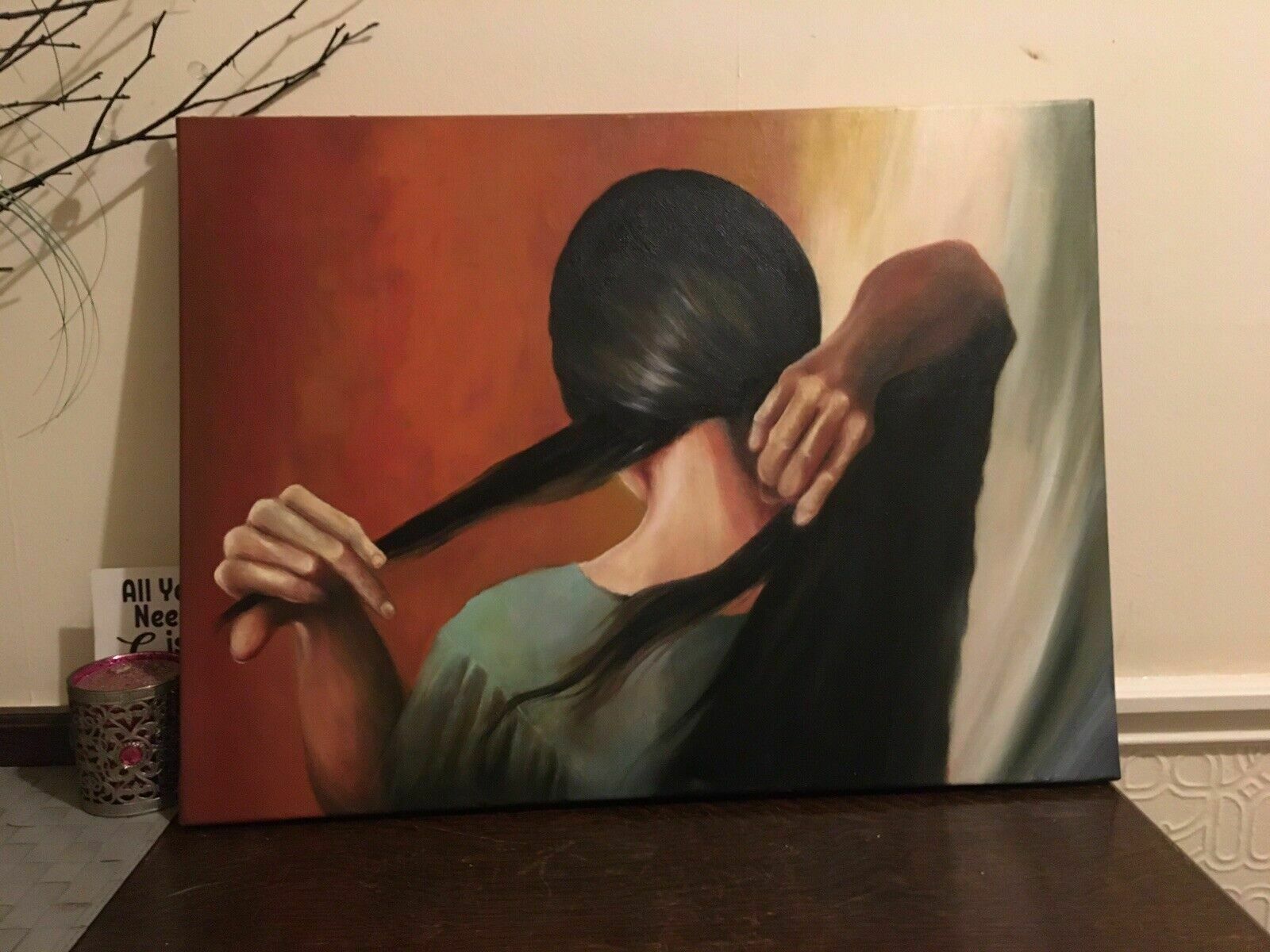 Modern Oil Painting Michael Borremans Influenced Hair Anti Portrait Excellent photo furniture