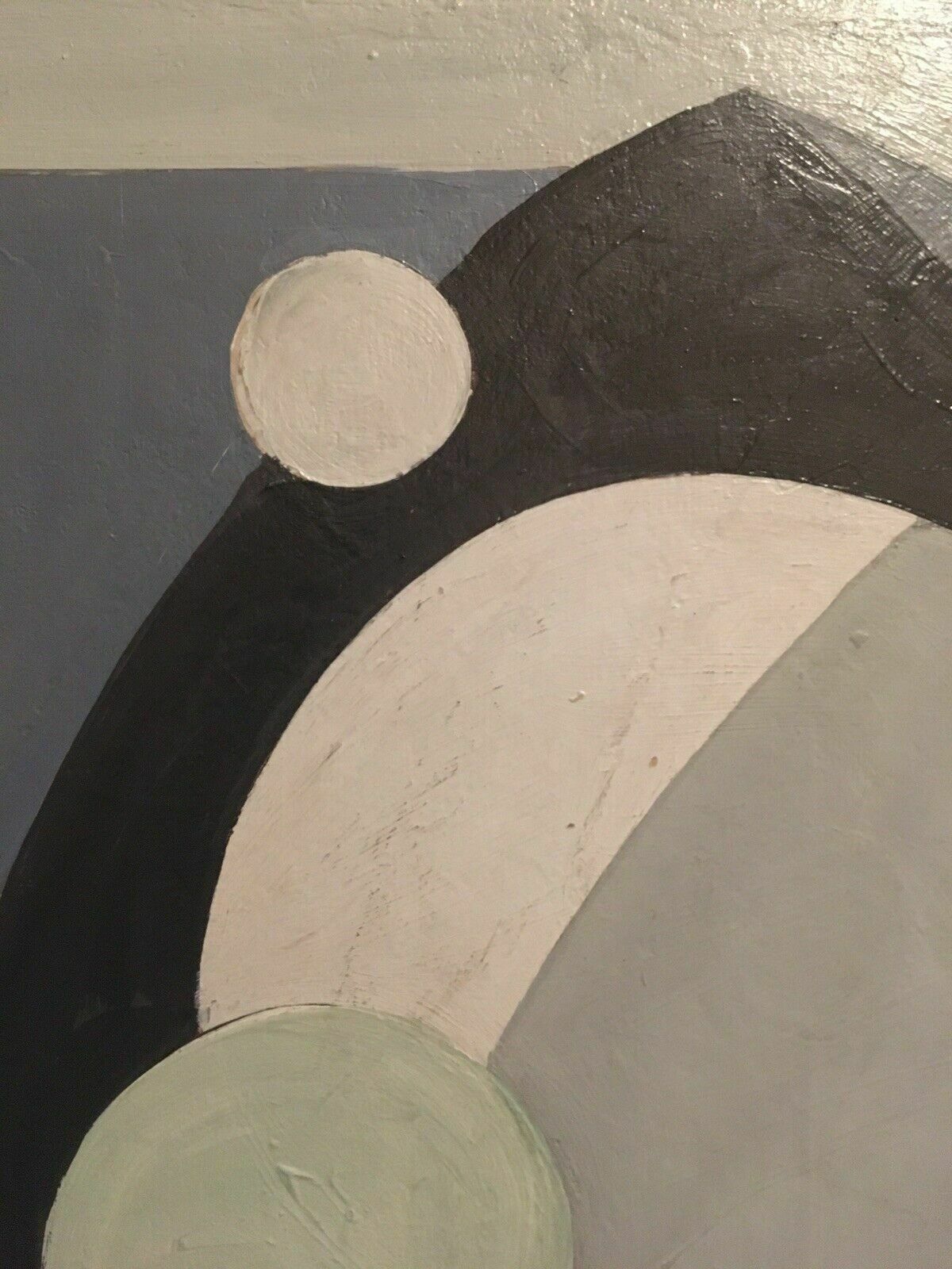 Abstract Mid Century Oil Painting Cubist Geometric Modernist 1970s photo buy