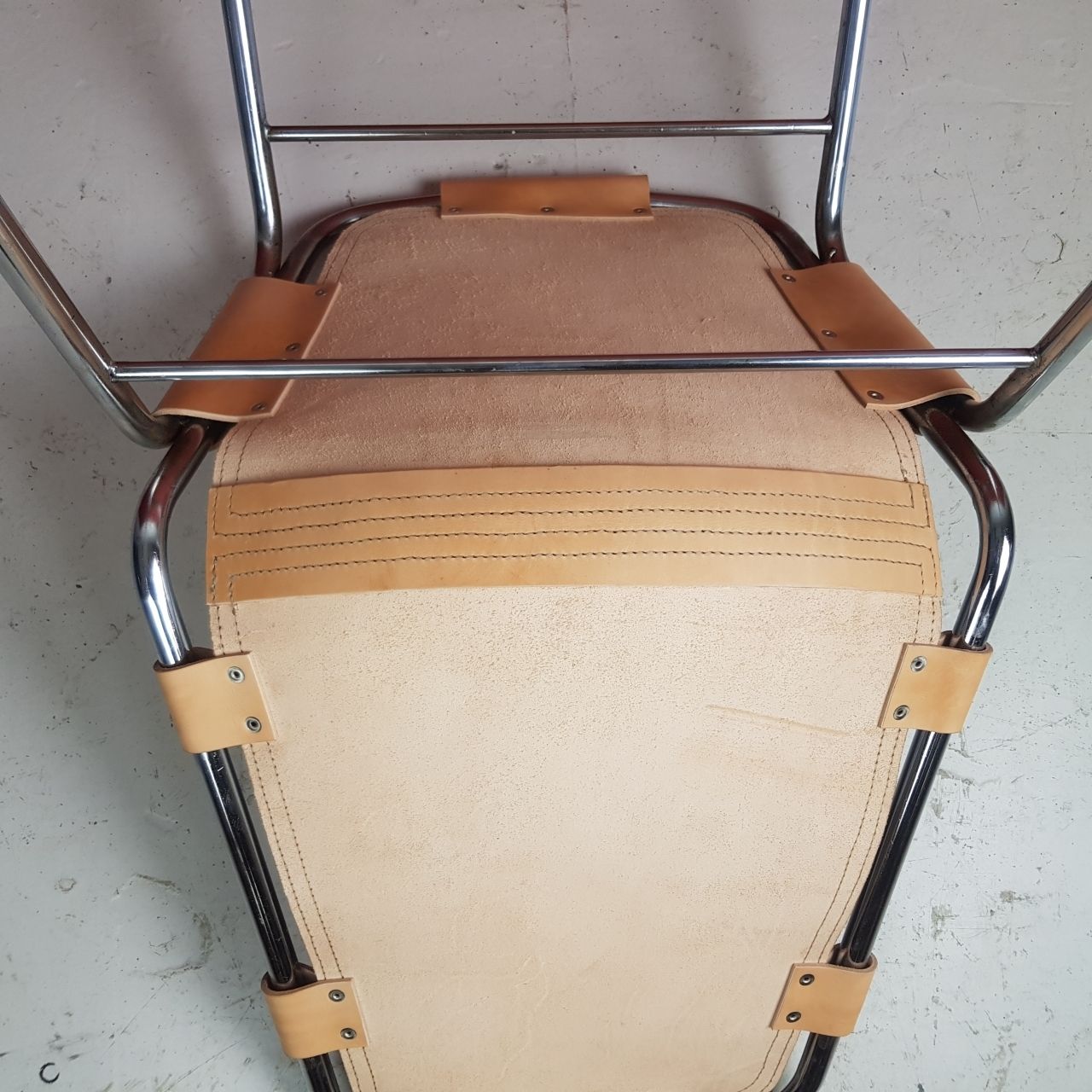 photo for sale 1960s Brown Leather Charlotte Perriand Les Arcs Chair