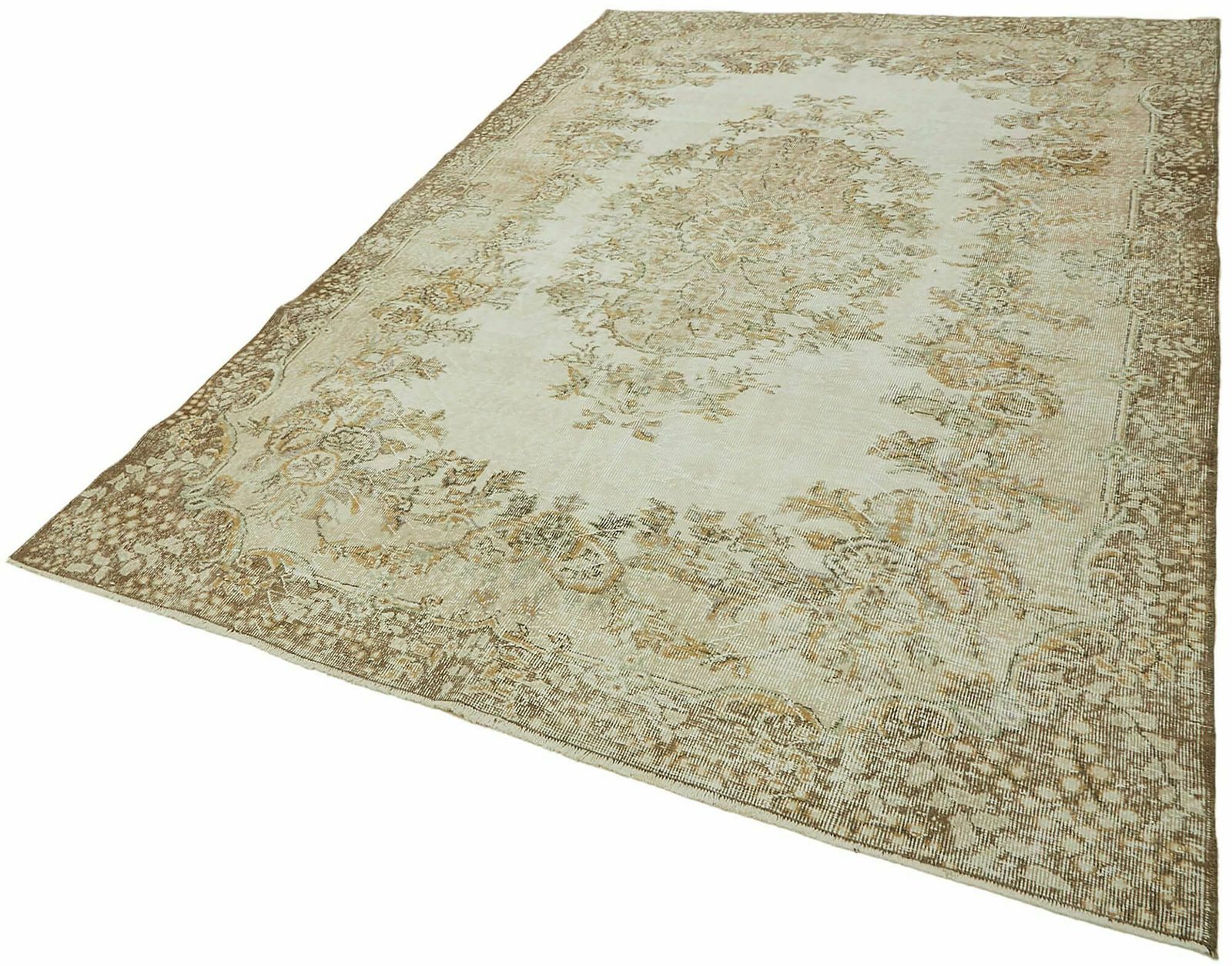 Handmade Beige Turkish Vintage Area Rug ( 214 Cm X 315 Cm ) photo 1071.0