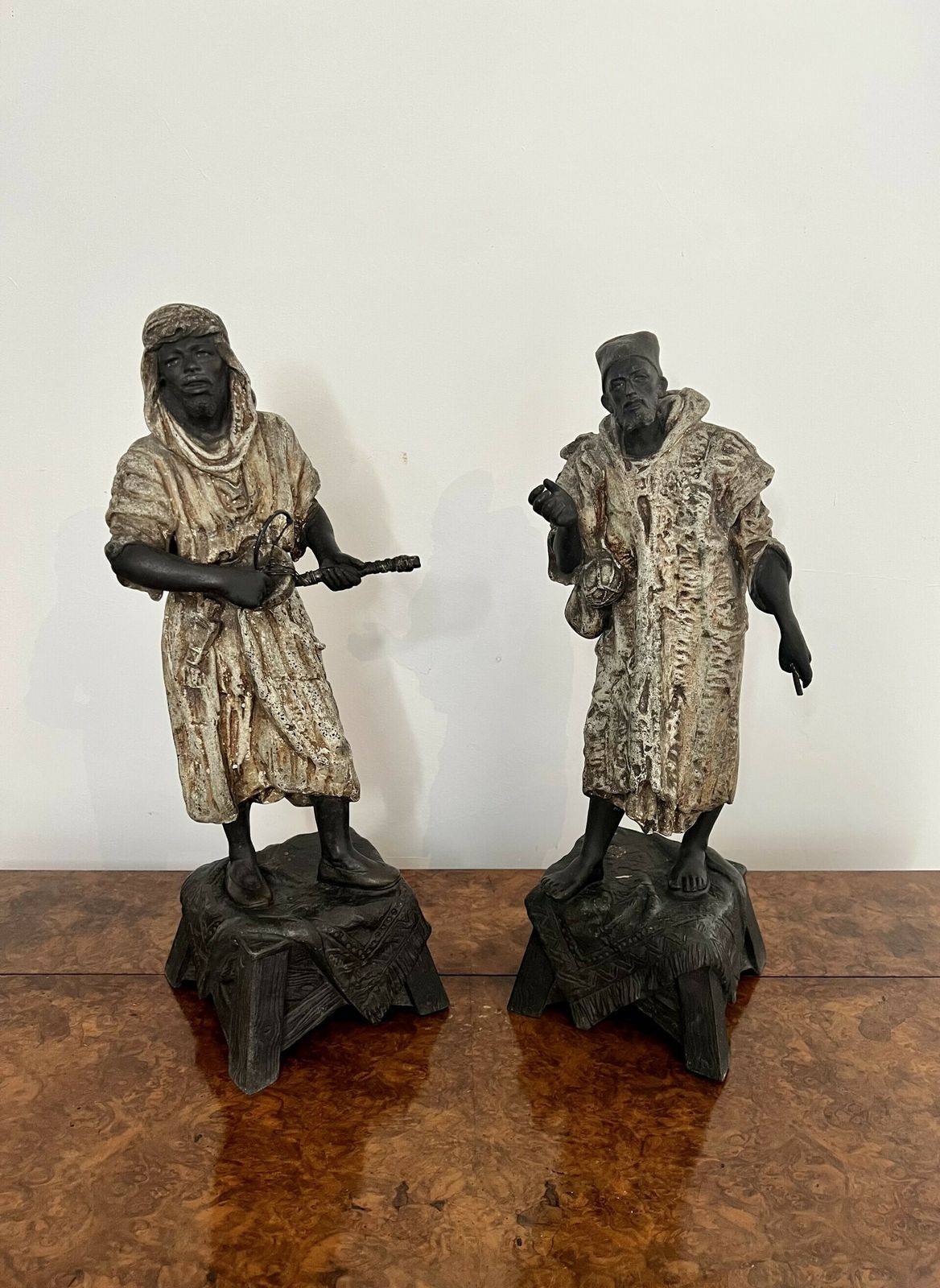 Unusual Pair Of Antique Spelter Figures photo 775.0