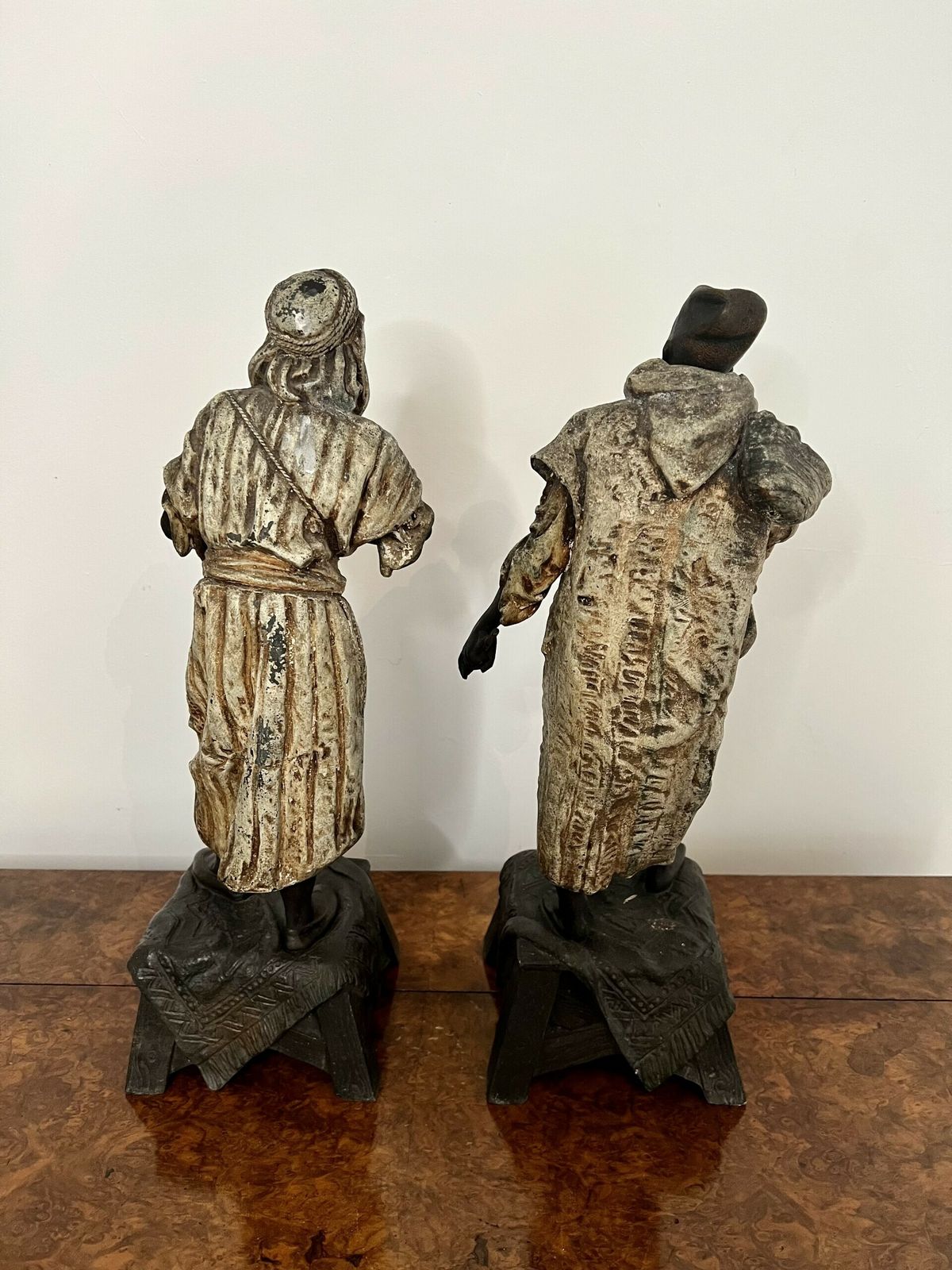 Unusual Pair Of Antique Spelter Figures photo vinterior