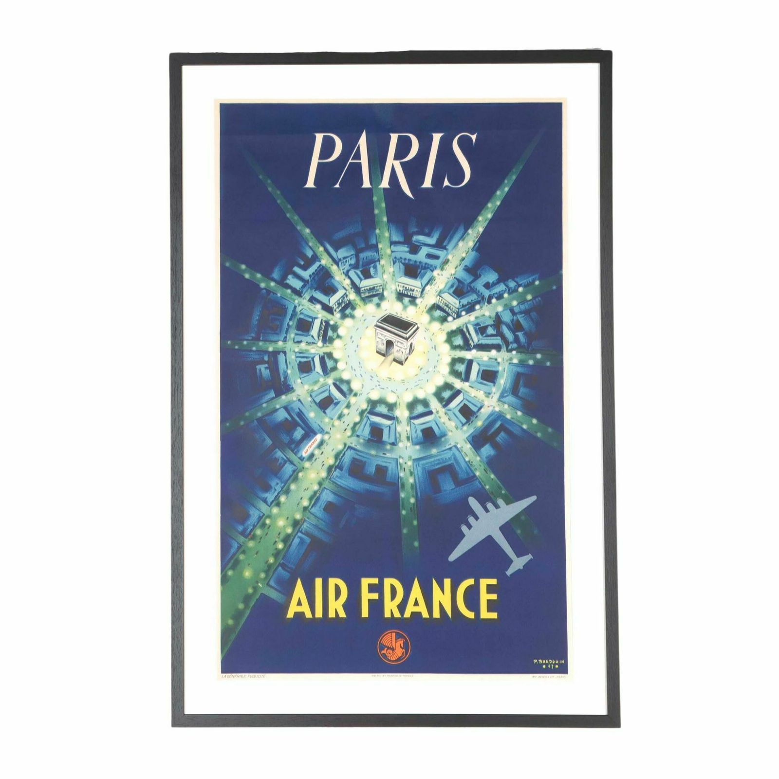 Vintage Air France Paris Arc De Triomphe Poster