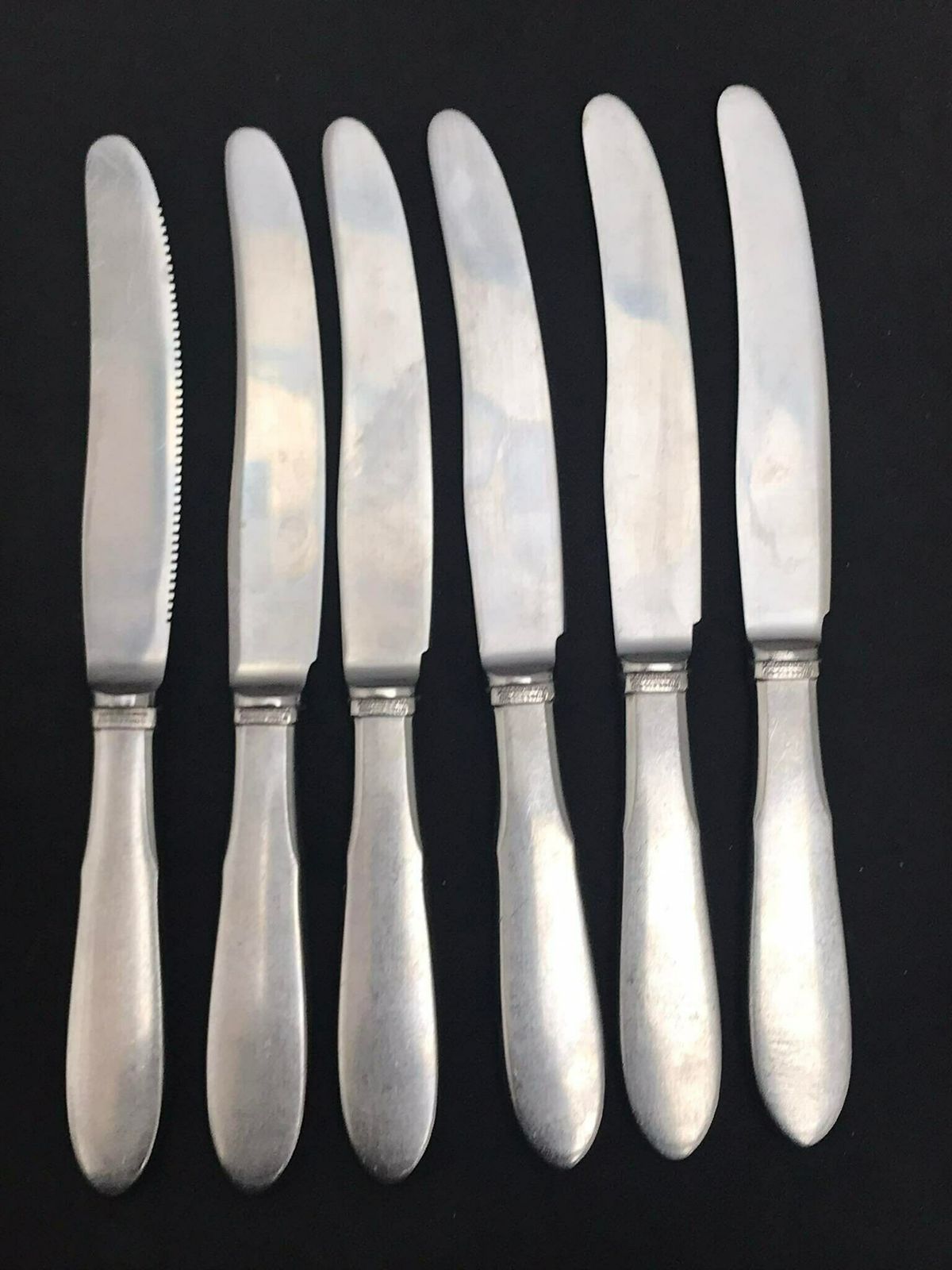 photo furniture Mitra Georg Jensen Gundorph Albertus Set Van 6 Fruitmessen In Roestvrij Staal, Jaren 1940 Vervangend Deens Bestek Scandinavisch Flatware
