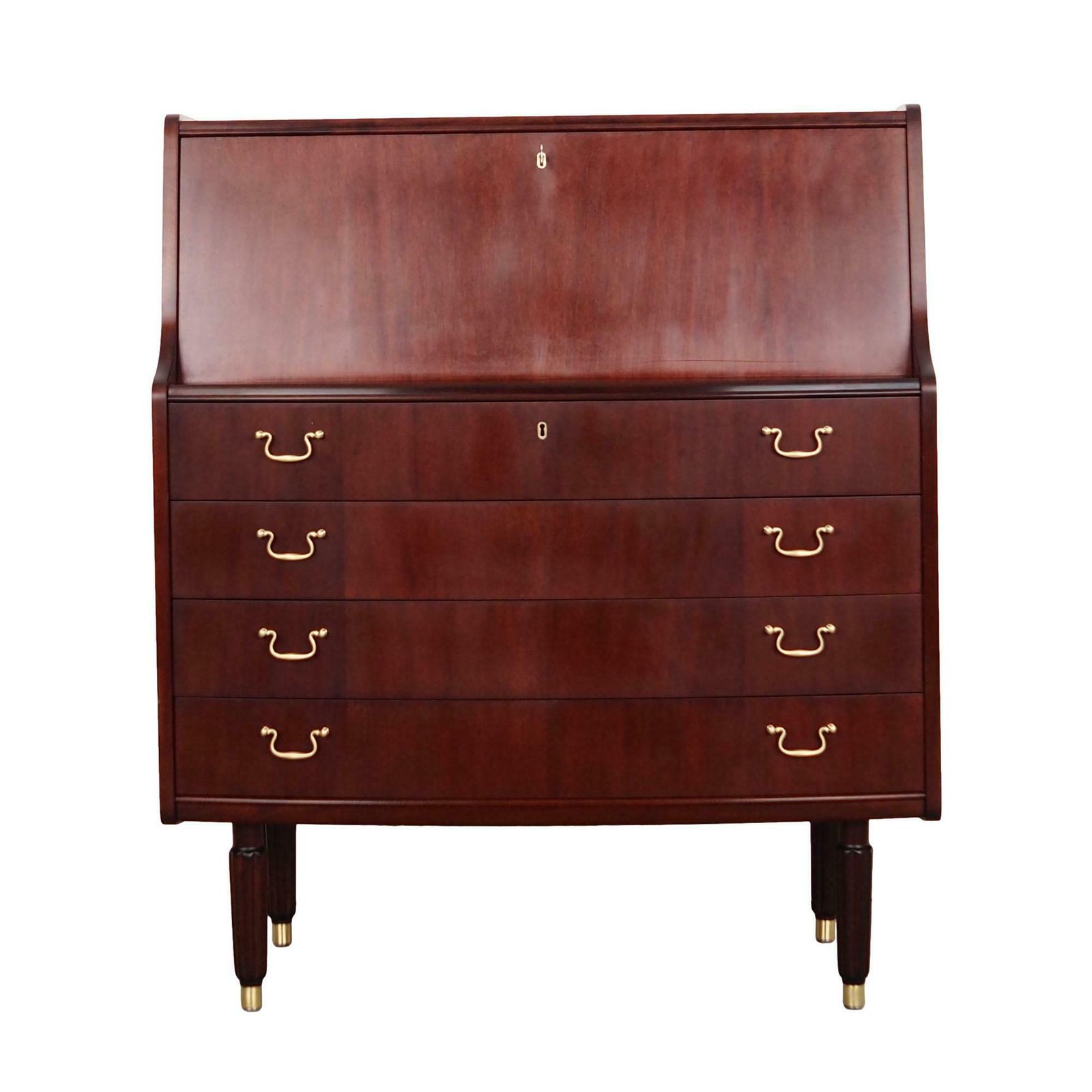Mahogany Secretary, Danish Design, 1970s, Manufacturer: Pmj Viby J