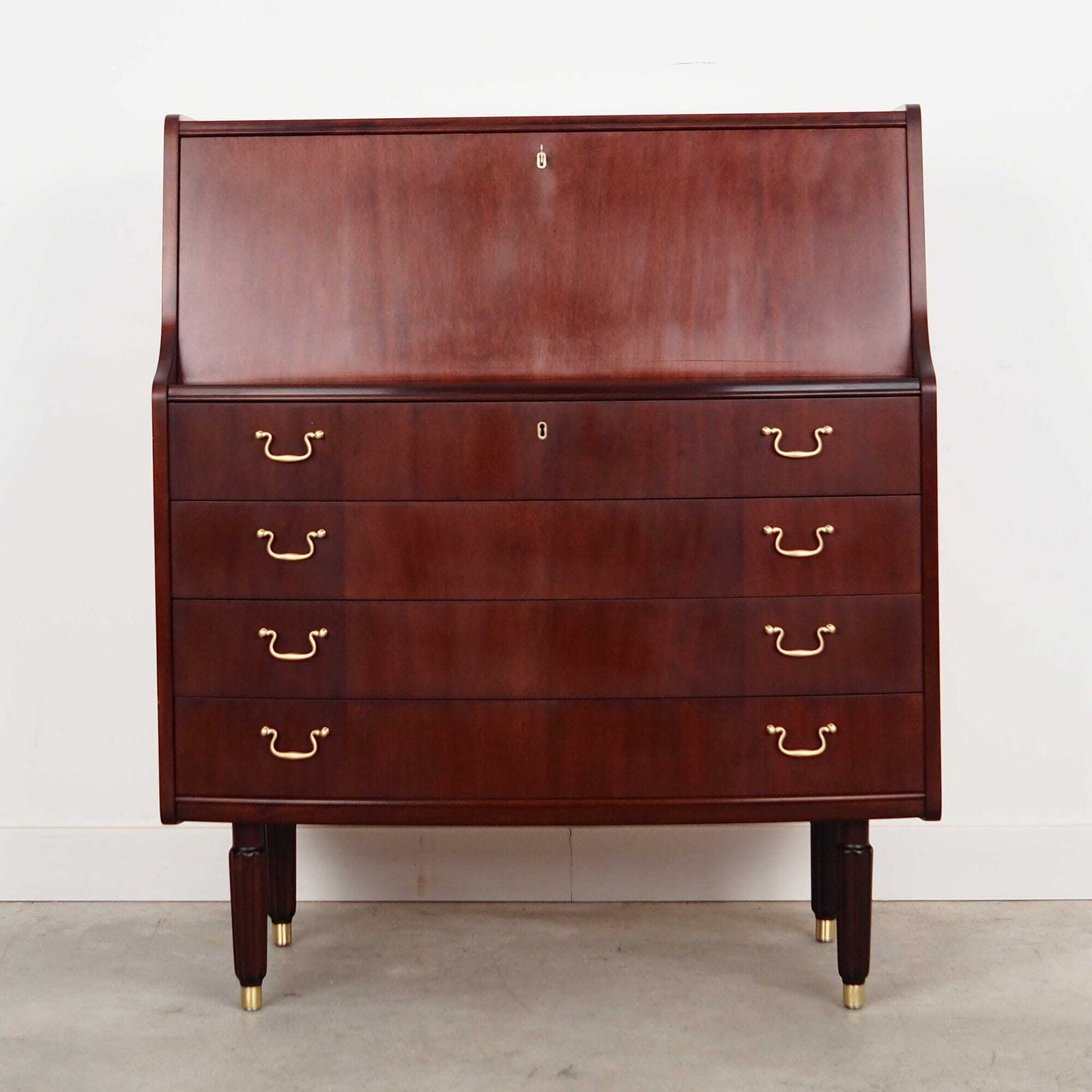 Mahonie Secretaire, Deens Design, Jaren 1970, Fabrikant: Pmj Viby J photo furniture