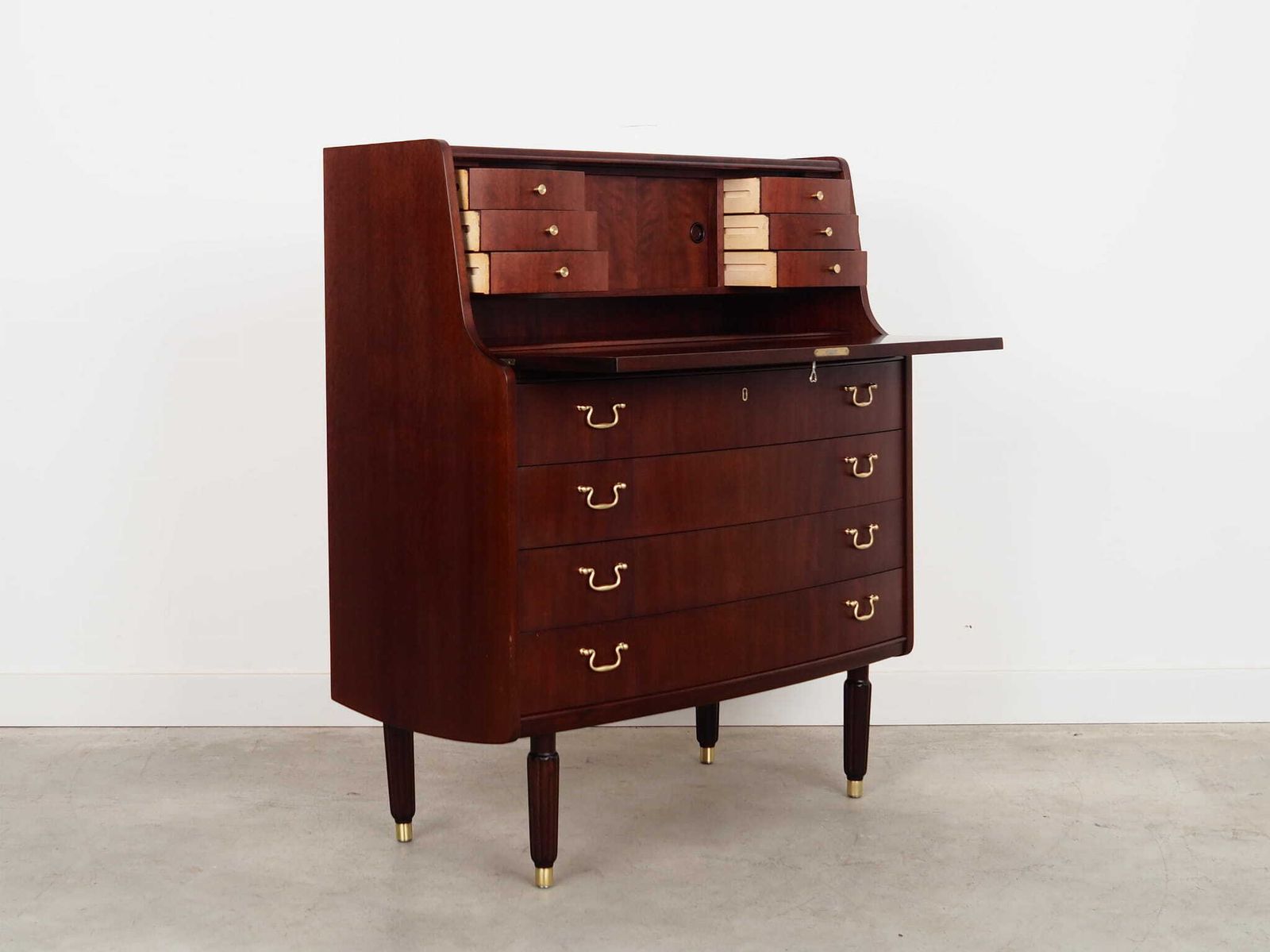 Mahonie Secretaire, Deens Design, Jaren 1970, Fabrikant: Pmj Viby J photo vintage