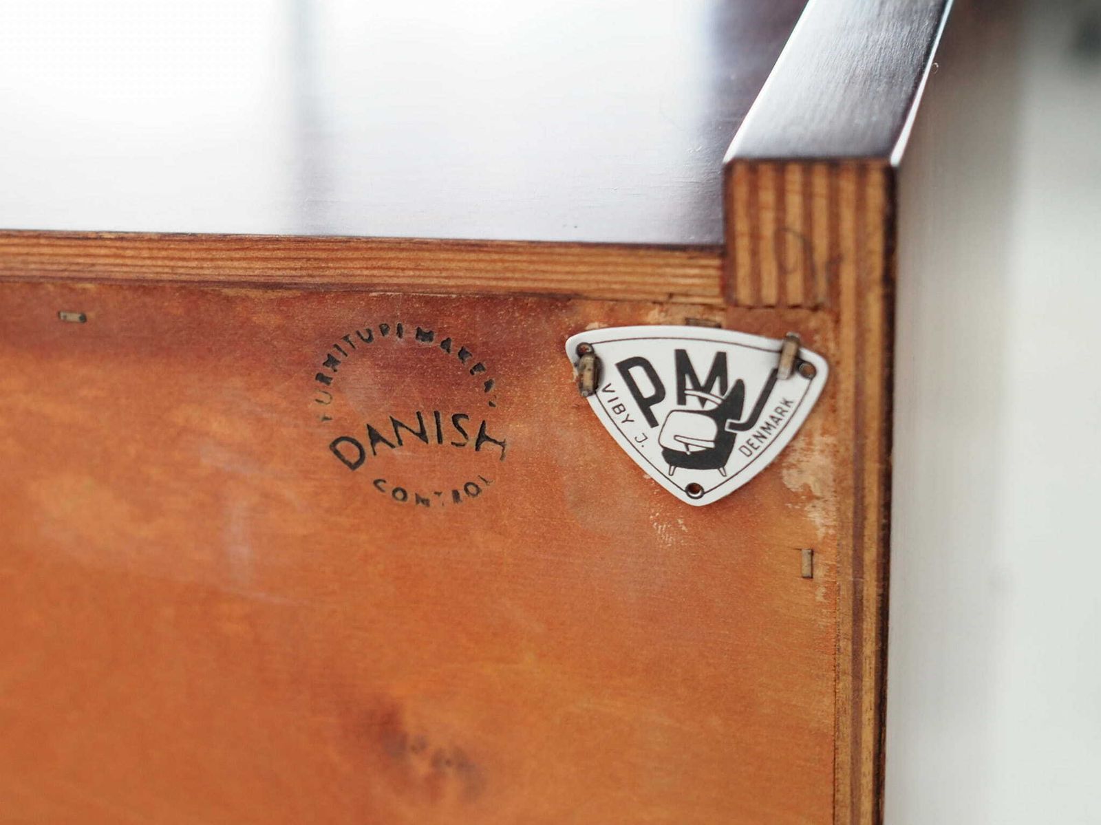 photo vintage Mahonie Secretaire, Deens Design, Jaren 1970, Fabrikant: Pmj Viby J