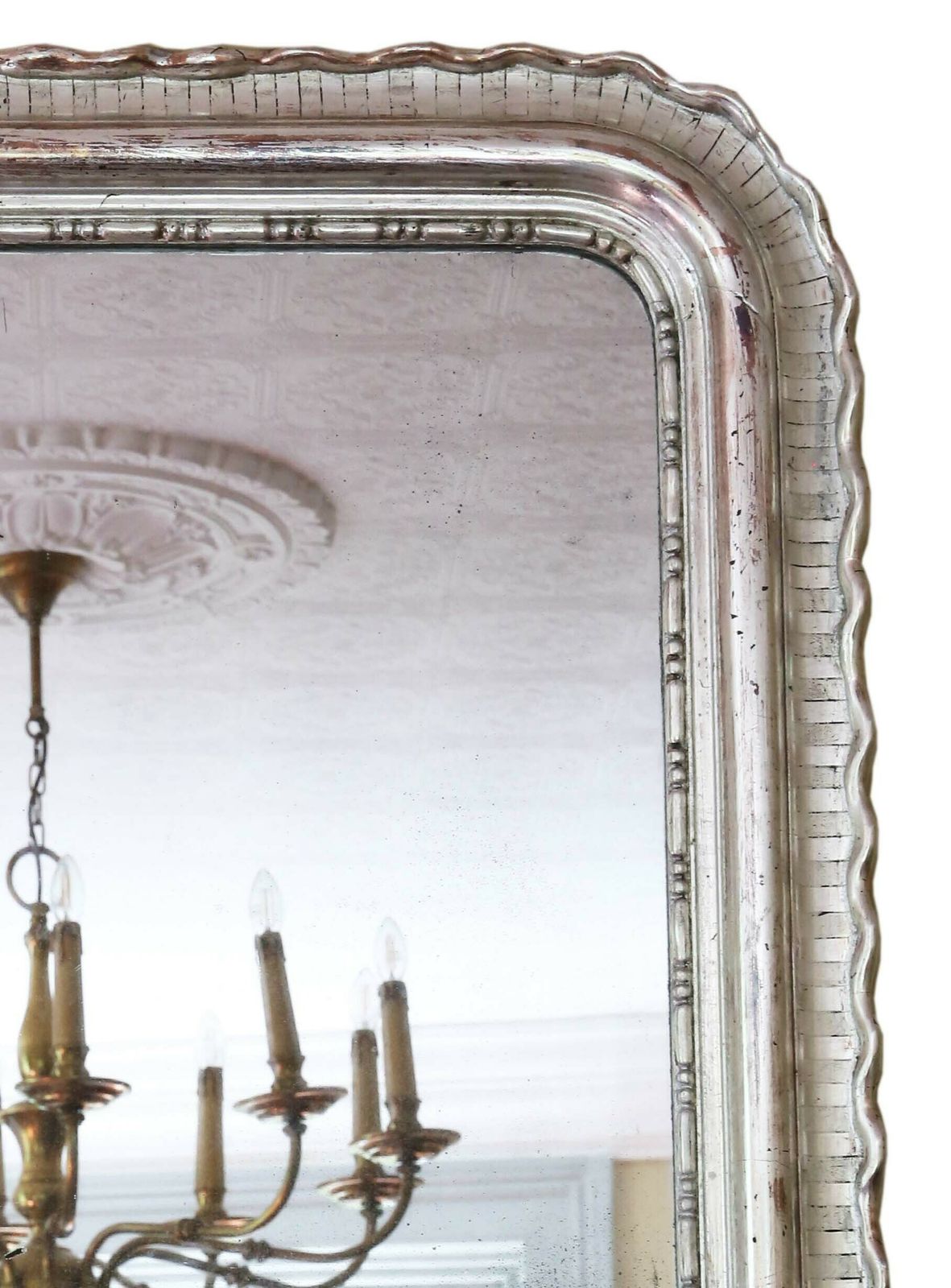 Antique Fine Quality Large Silver Gilt 19th Century Overmantle Or Wall Mirror photo Home Decor