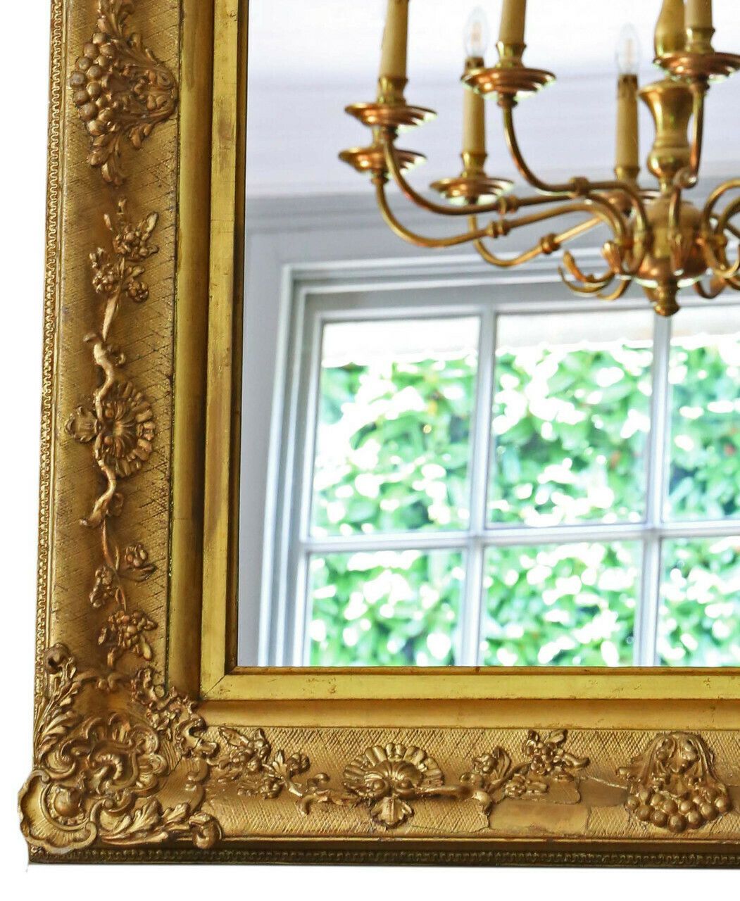 Antique Fine Quality Large Gilt Overmantle Wall Mirror 19th Century photo 1695.0