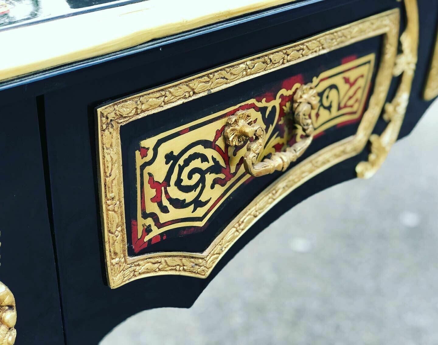 French Empire Style Boulle Desk With Brass Decoration. photo 3295.0