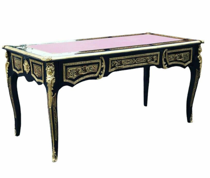 photo for sale French Empire Style Boulle Desk With Brass Decoration.