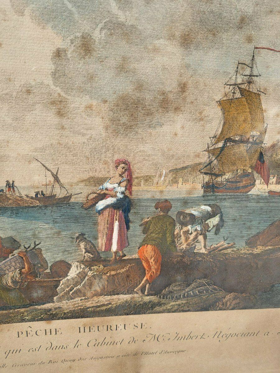 photo for sale Suite Of 4 Framed Engravings, Fishing, Xixth Century