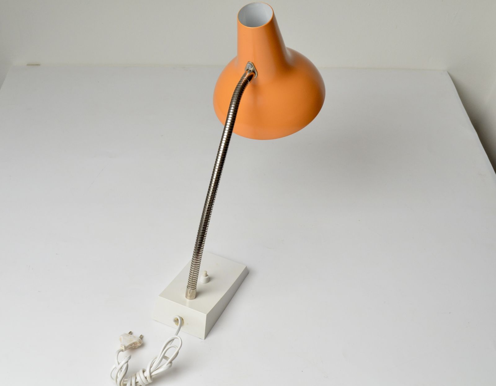 photo furniture Vintage Metal Orange Desk Lamp By Sis Germany Model 38, 1970s New Old Stock