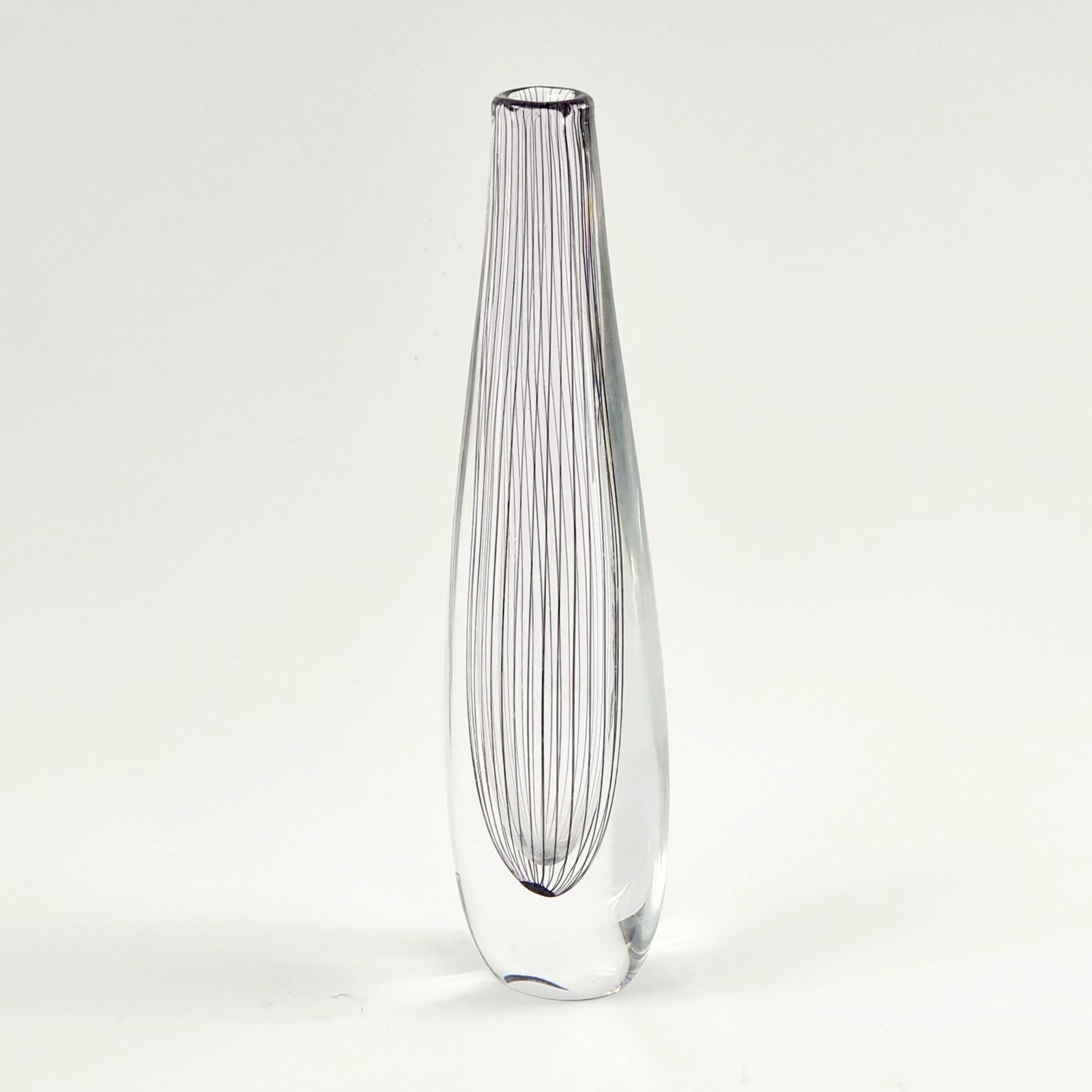 Large Mid Century Scandinavian Striped Glass Vase By Vicke Lindstrand For Kosta, Sweden, 1950s photo furniture
