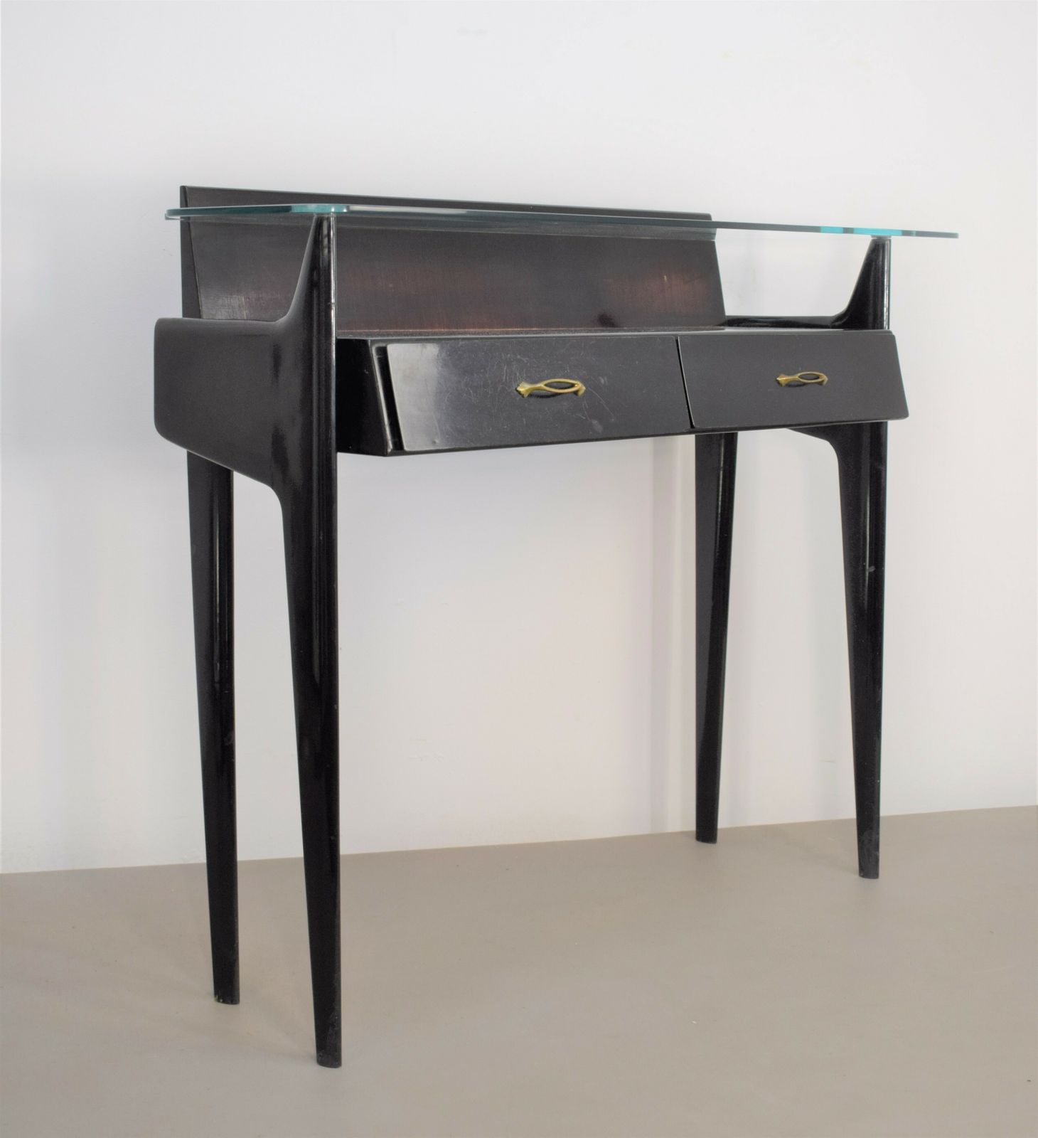 Wooden Console, Italy, 1950s, Vintage photo Furniture