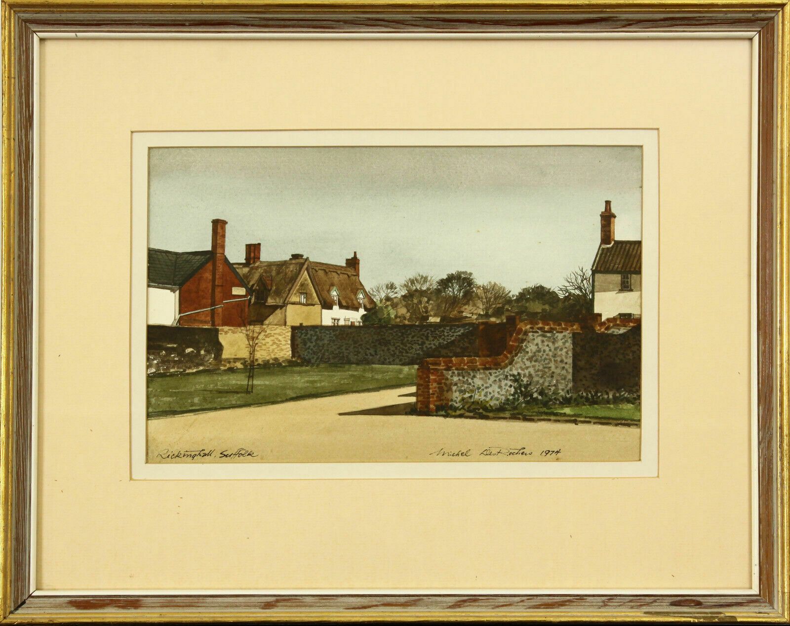 Watercolour By Michel Desrochers. Titled "Rickinghall, Suffolk"