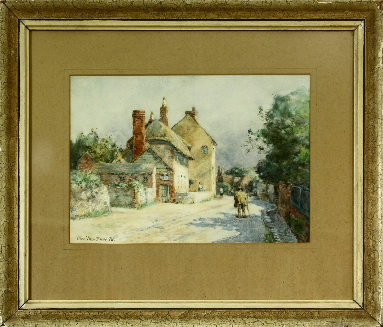 Watercolour By Alexander Macbride Rsw Ri. Countryside Village