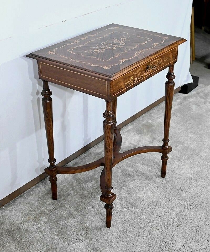 Small Marquetry Table, Louis XVI Style, 19th Century photo furniture