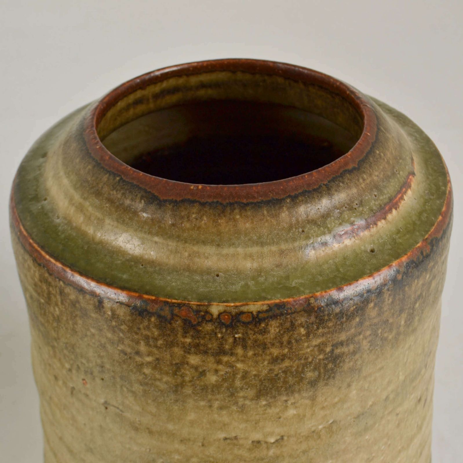 Tall Mid Century Ceramic Studio Vases In Earth Tones By Mobach photo for sale