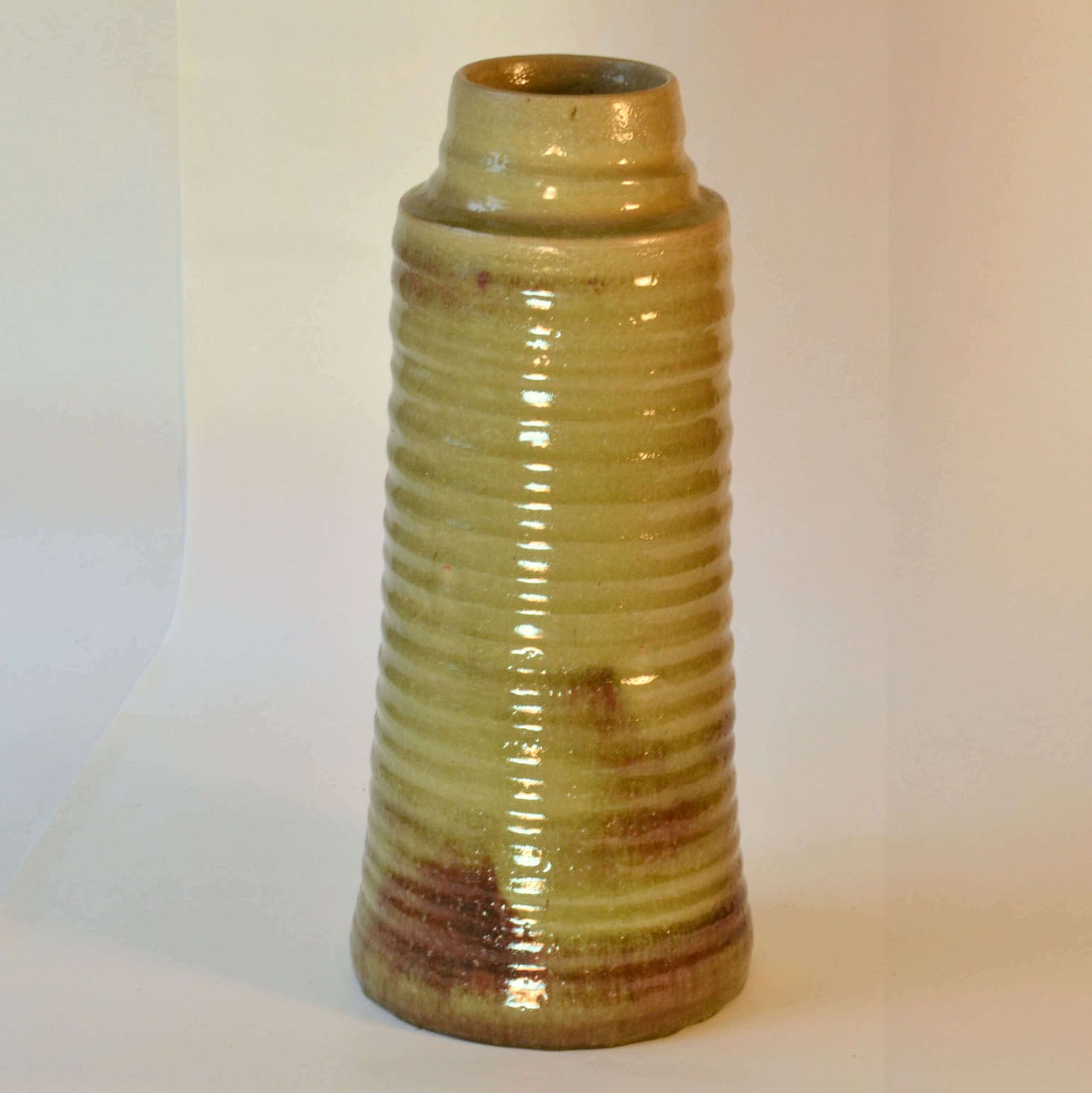Tall Mid Century Ceramic Studio Vases In Earth Tones By Mobach photo vinterior