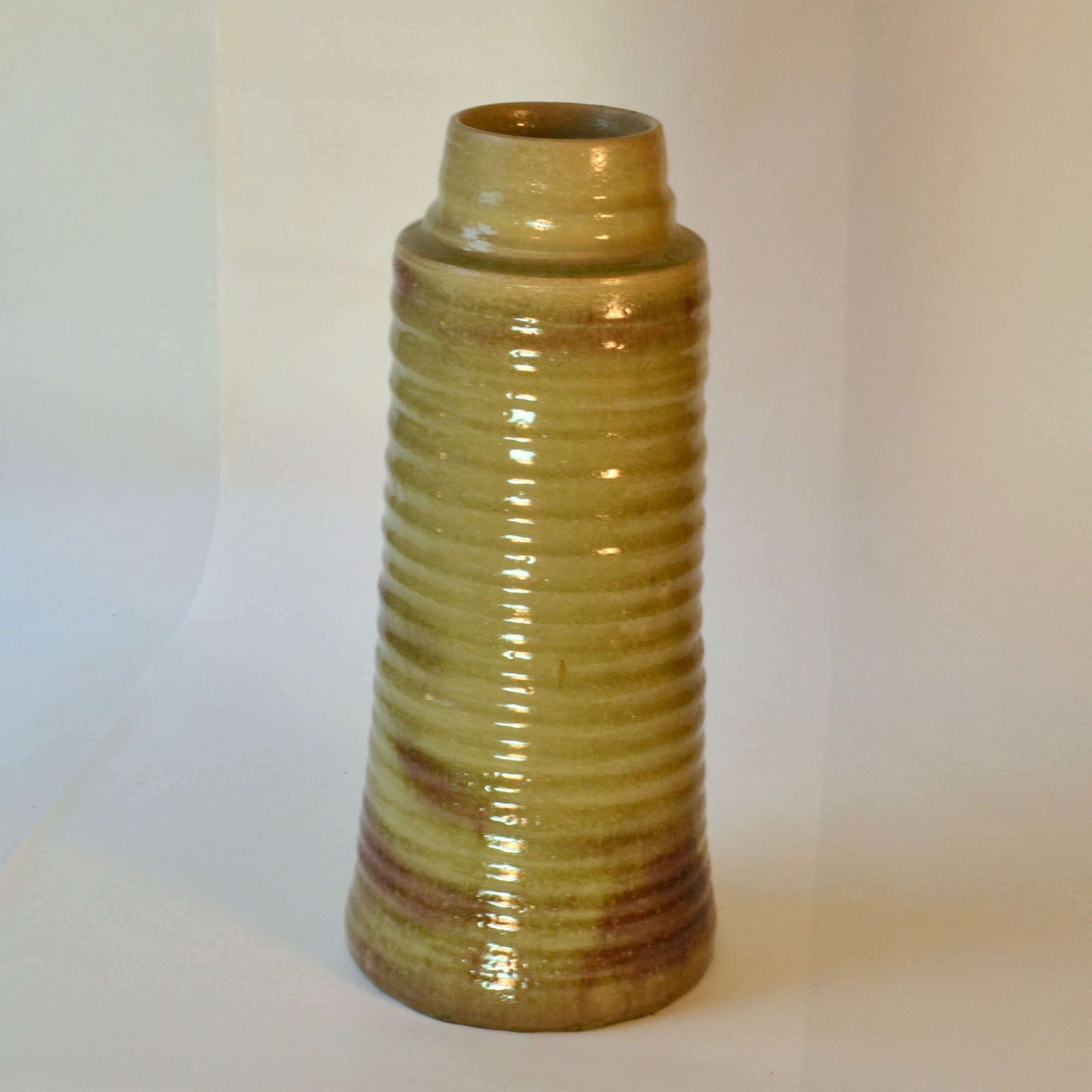 photo for sale Tall Mid Century Ceramic Studio Vases In Earth Tones By Mobach