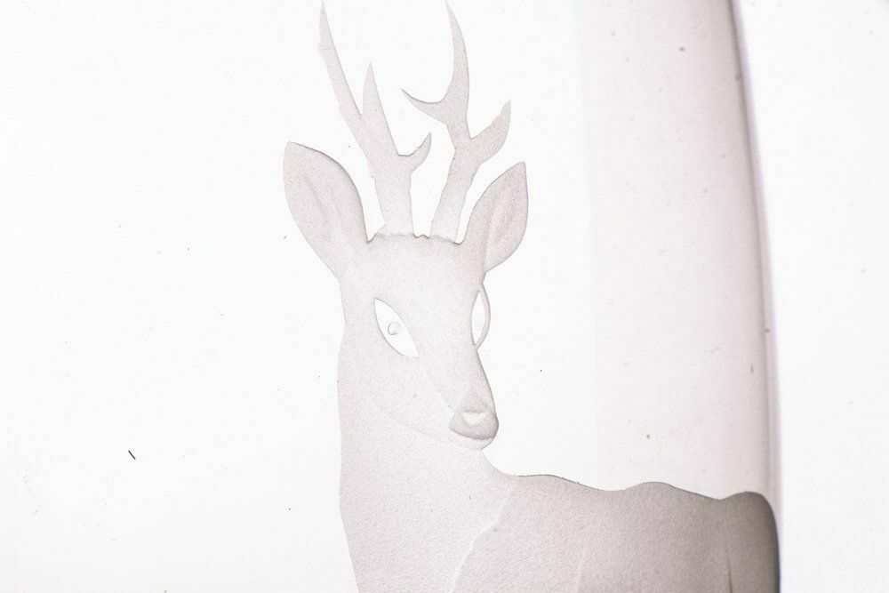 Heavy Crystal Vase With Engraved Deer Design photo 110.0