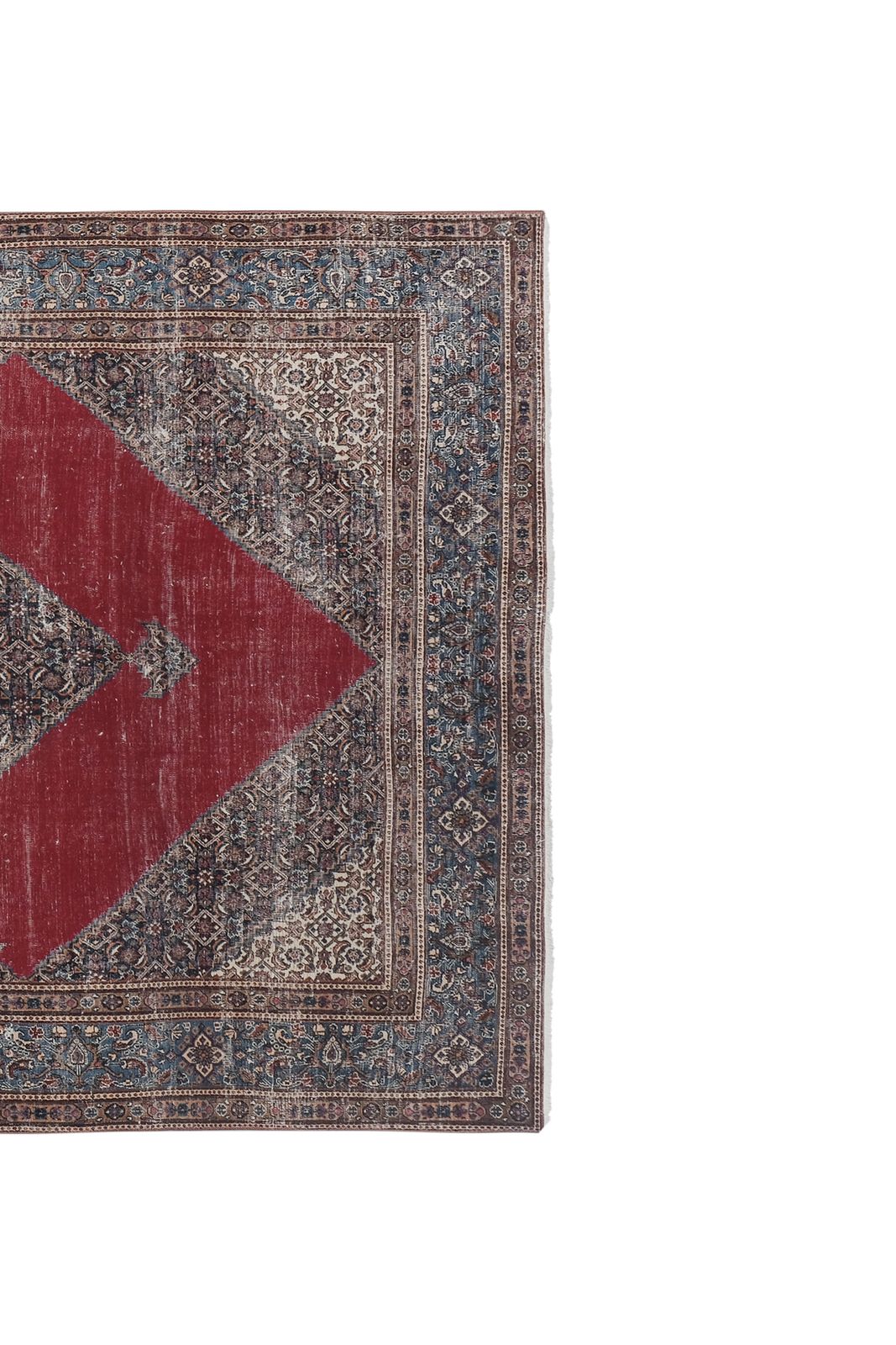 1960s Vintage Mid Century Hand Knotted Red Anatolian Rug 7'1'' X 10'7'' photo vinterior