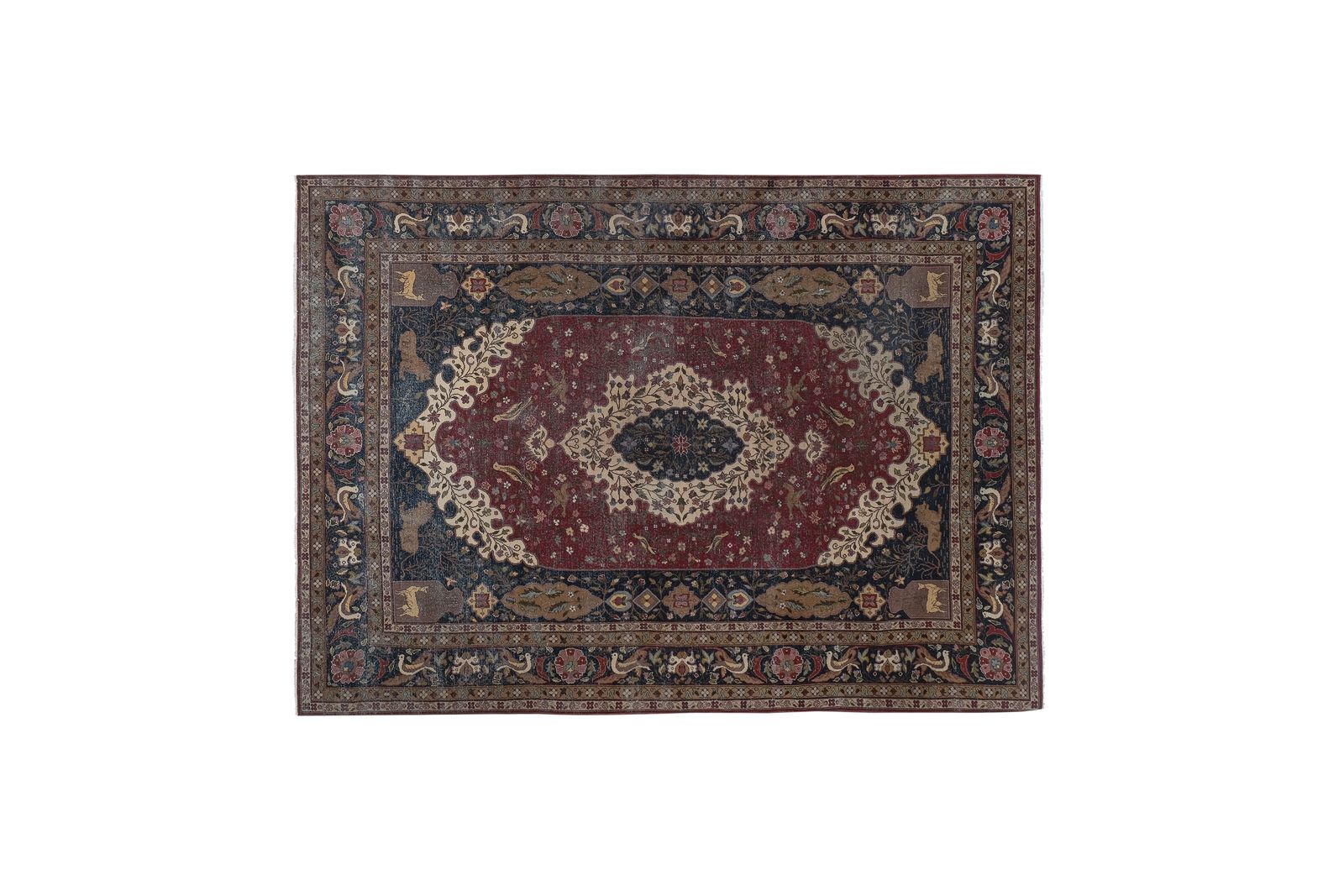 1960s Turkish Animal Pictorial Rug 8'10'' X 12'2'' photo furniture